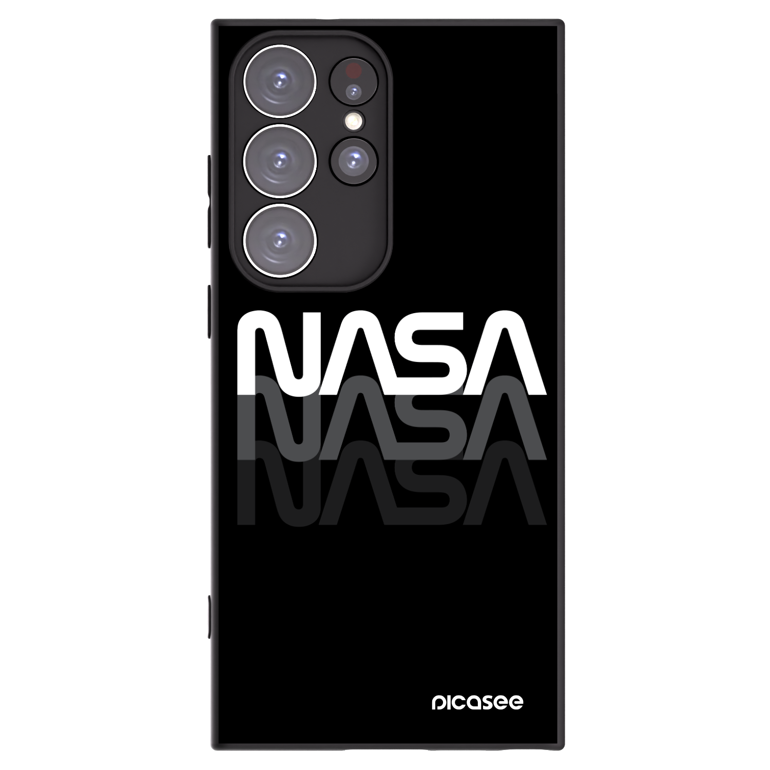 Picasee silikonový černý obal pro Samsung Galaxy S23 Ultra 5G - NASA Triple