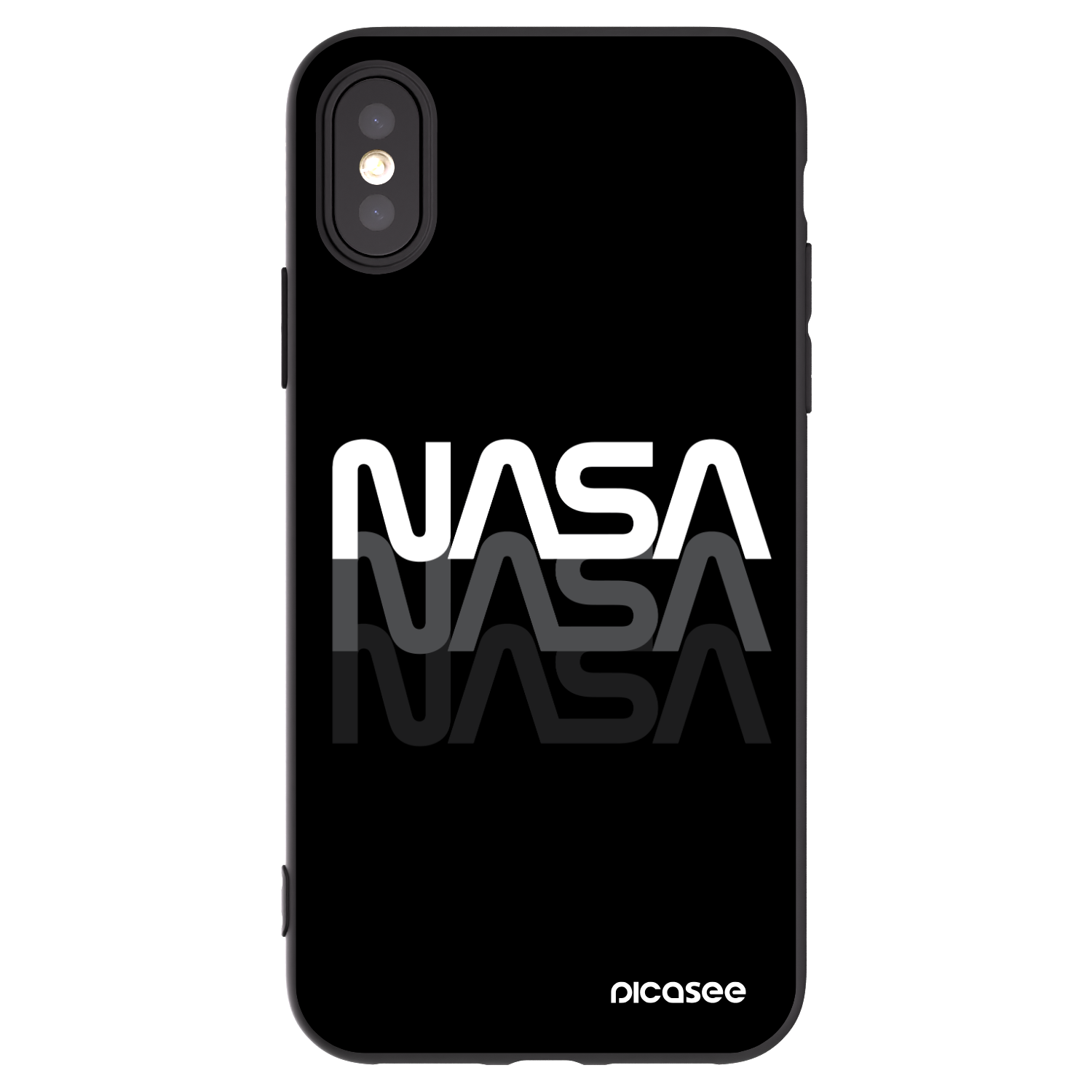 Picasee silikonový černý obal pro Apple iPhone X/XS - NASA Triple