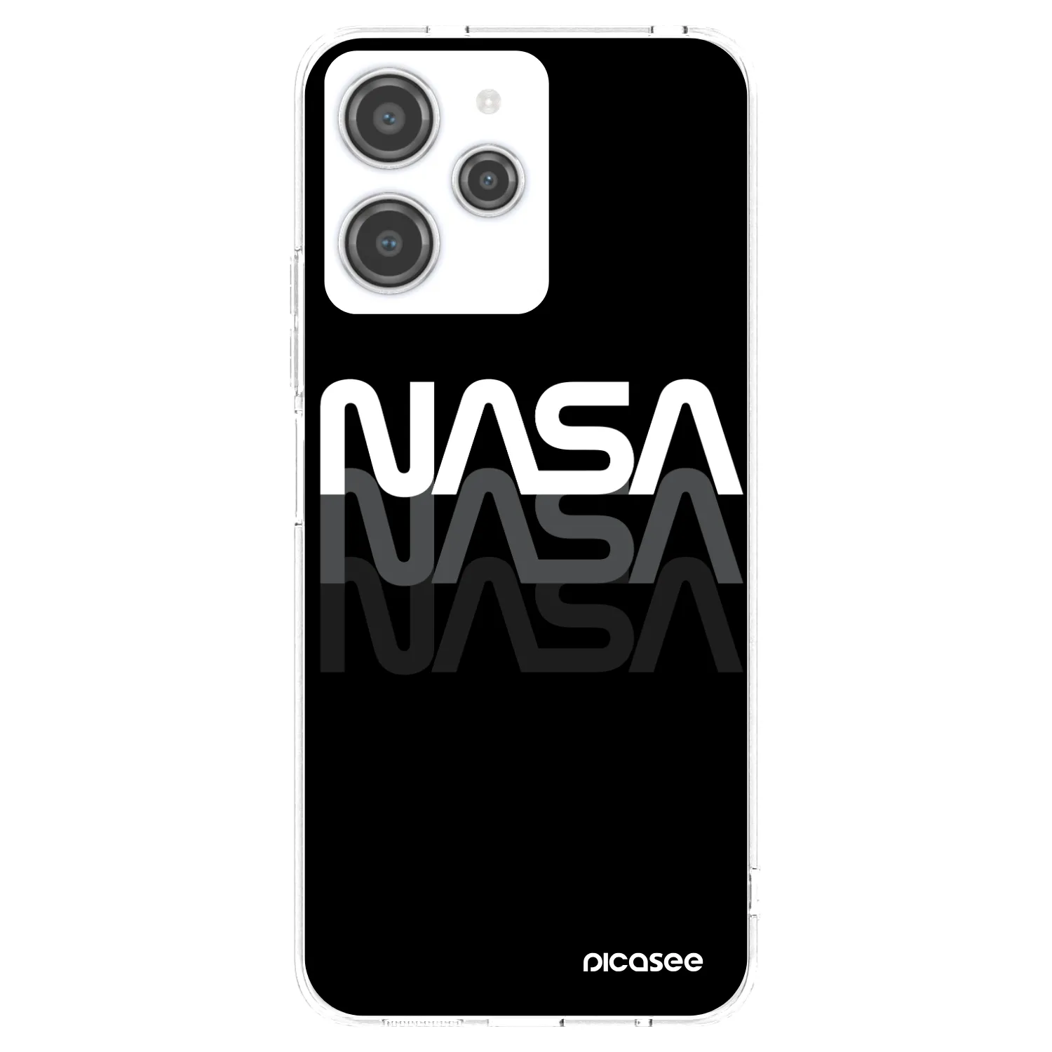 Picasee silikonový průhledný obal pro Xiaomi Redmi 12 4G - NASA Triple