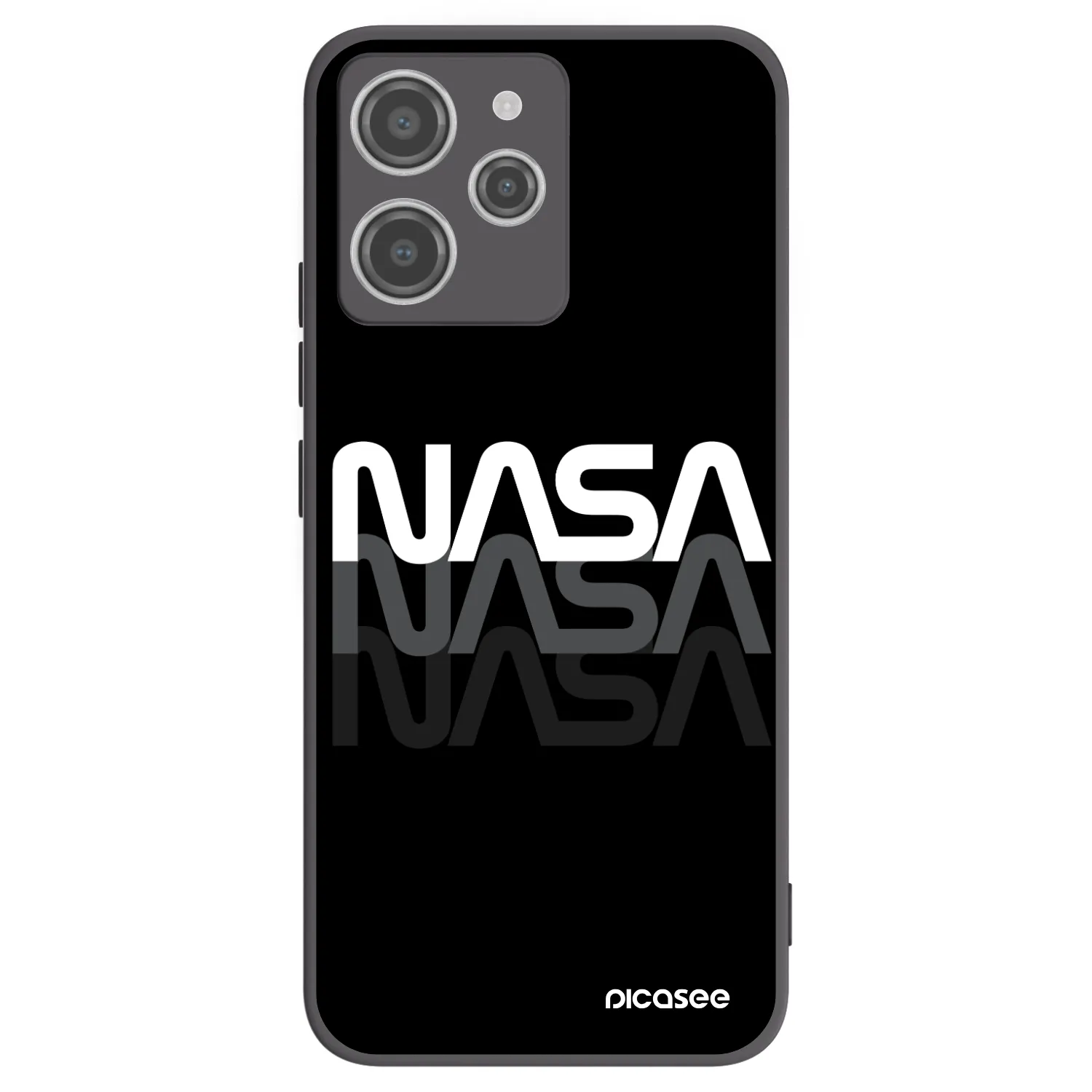 Picasee silikonový černý obal pro Xiaomi Redmi 12 4G - NASA Triple