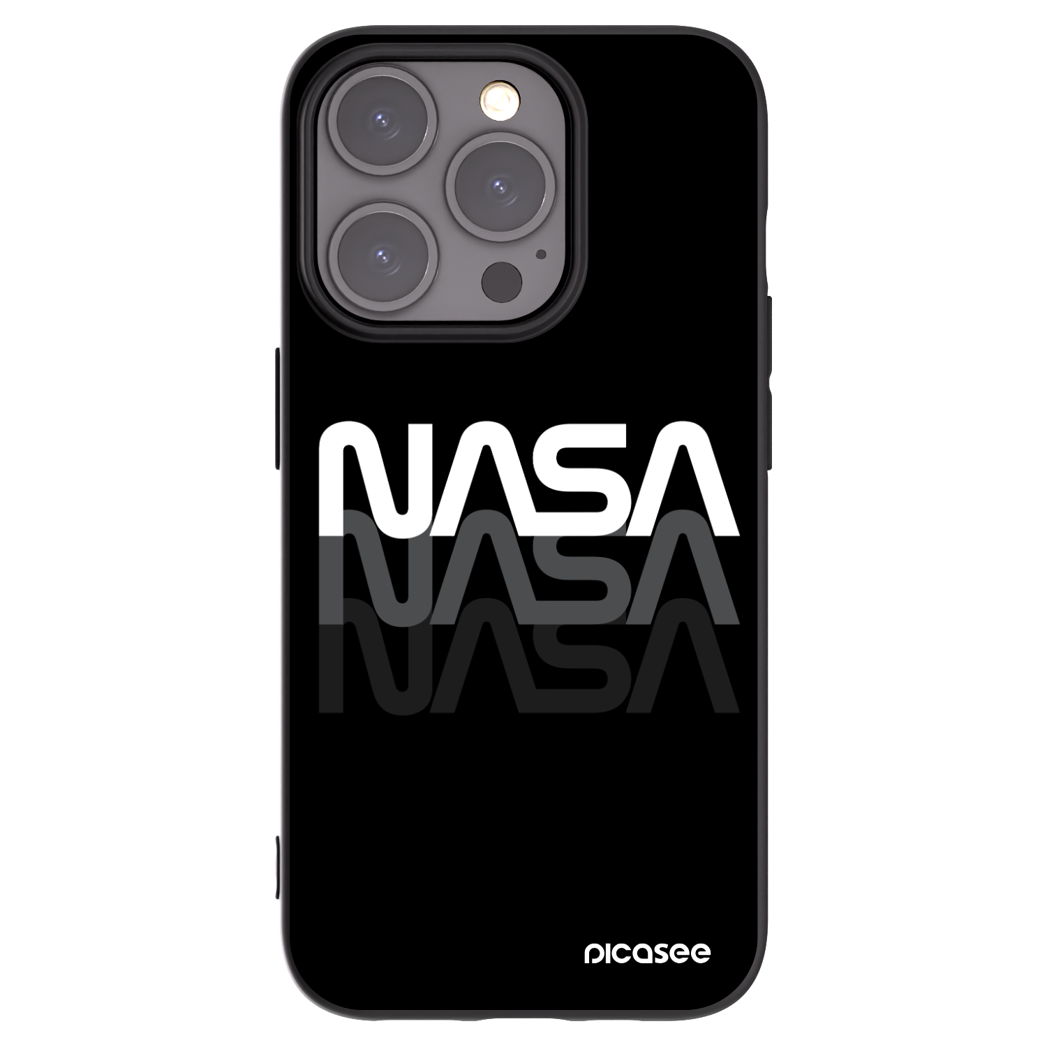 Picasee silikonový černý obal pro Apple iPhone 15 Pro - NASA Triple