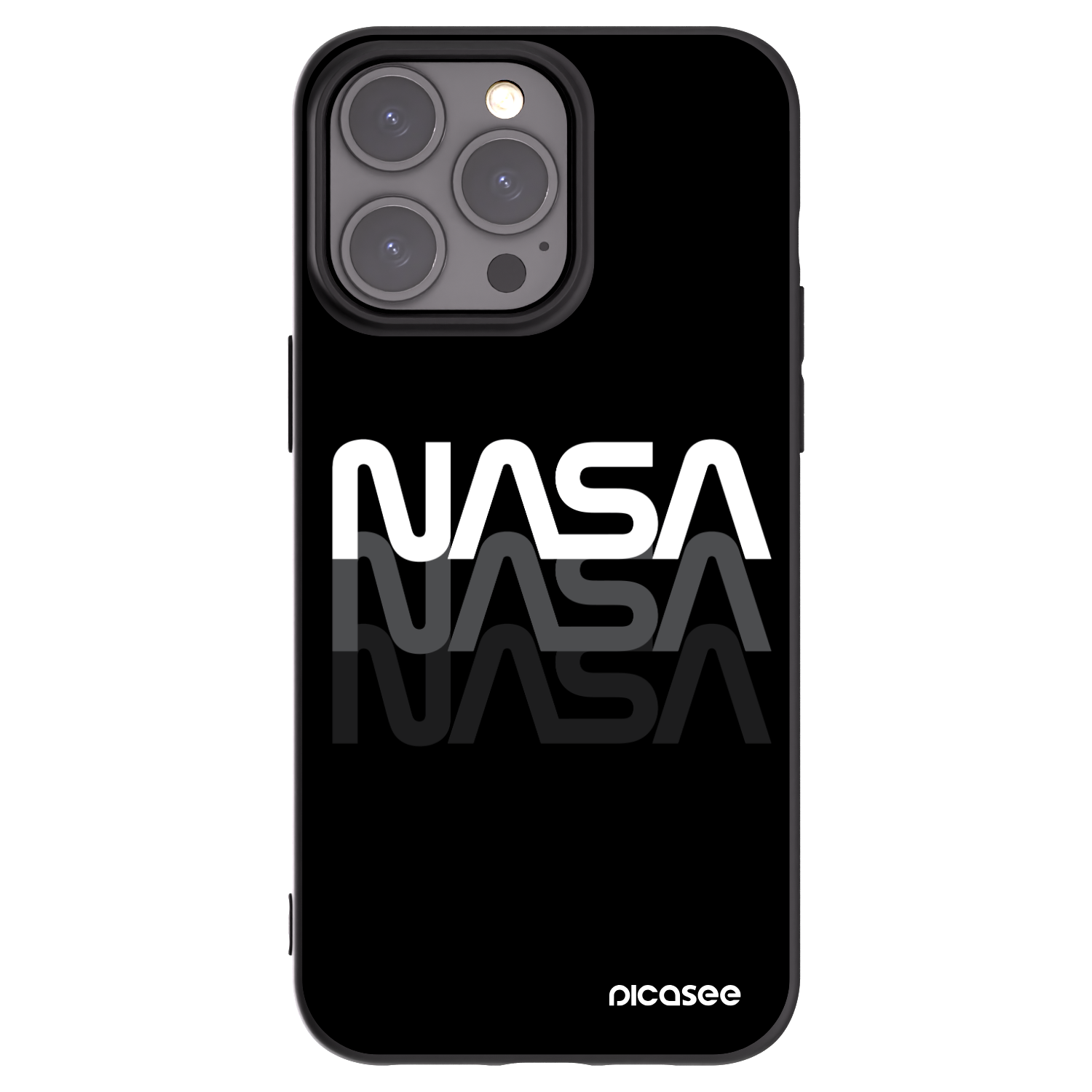 Picasee silikonový černý obal pro Apple iPhone 15 Pro Max - NASA Triple