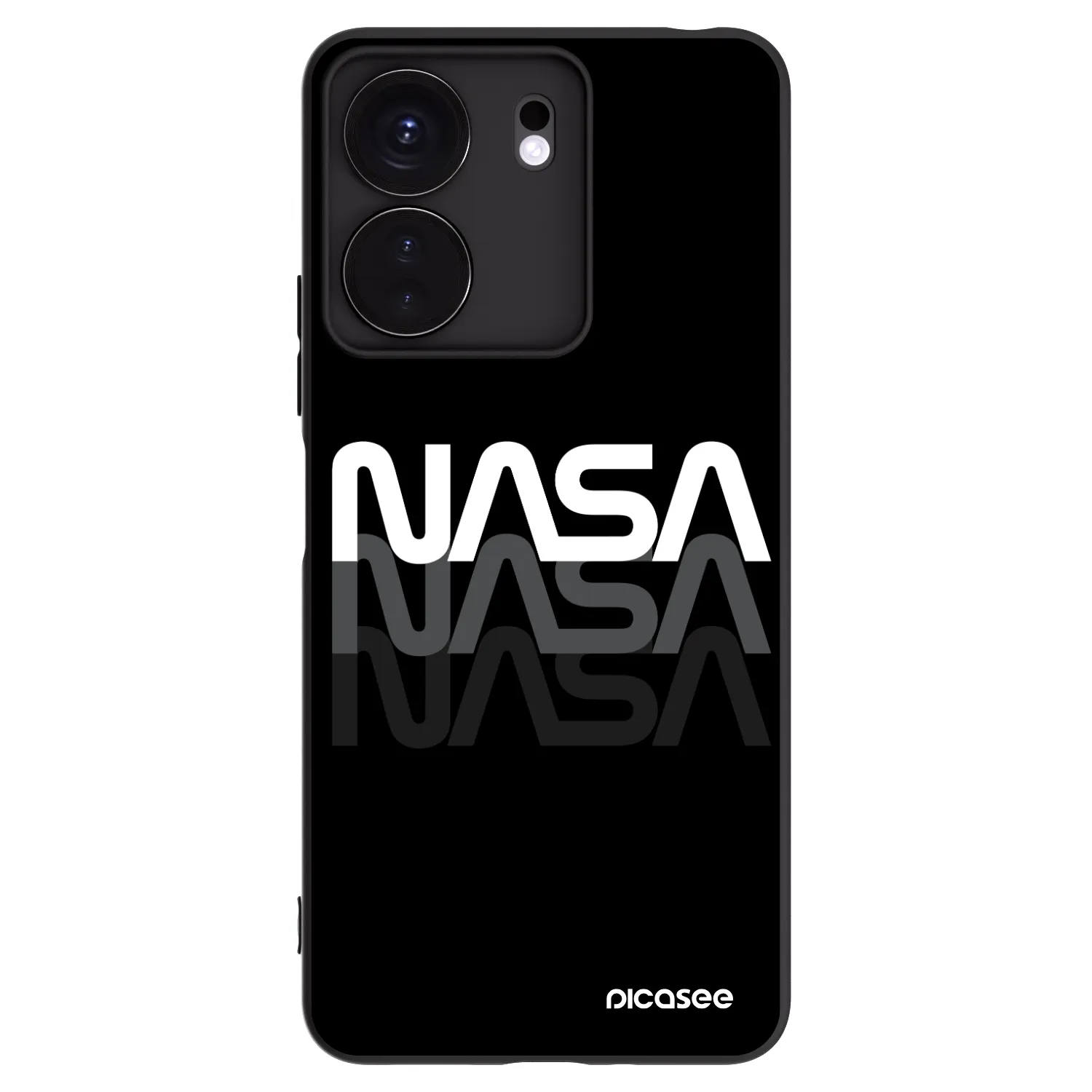 Picasee silikonový černý obal pro Xiaomi Redmi 13C 4G - NASA Triple