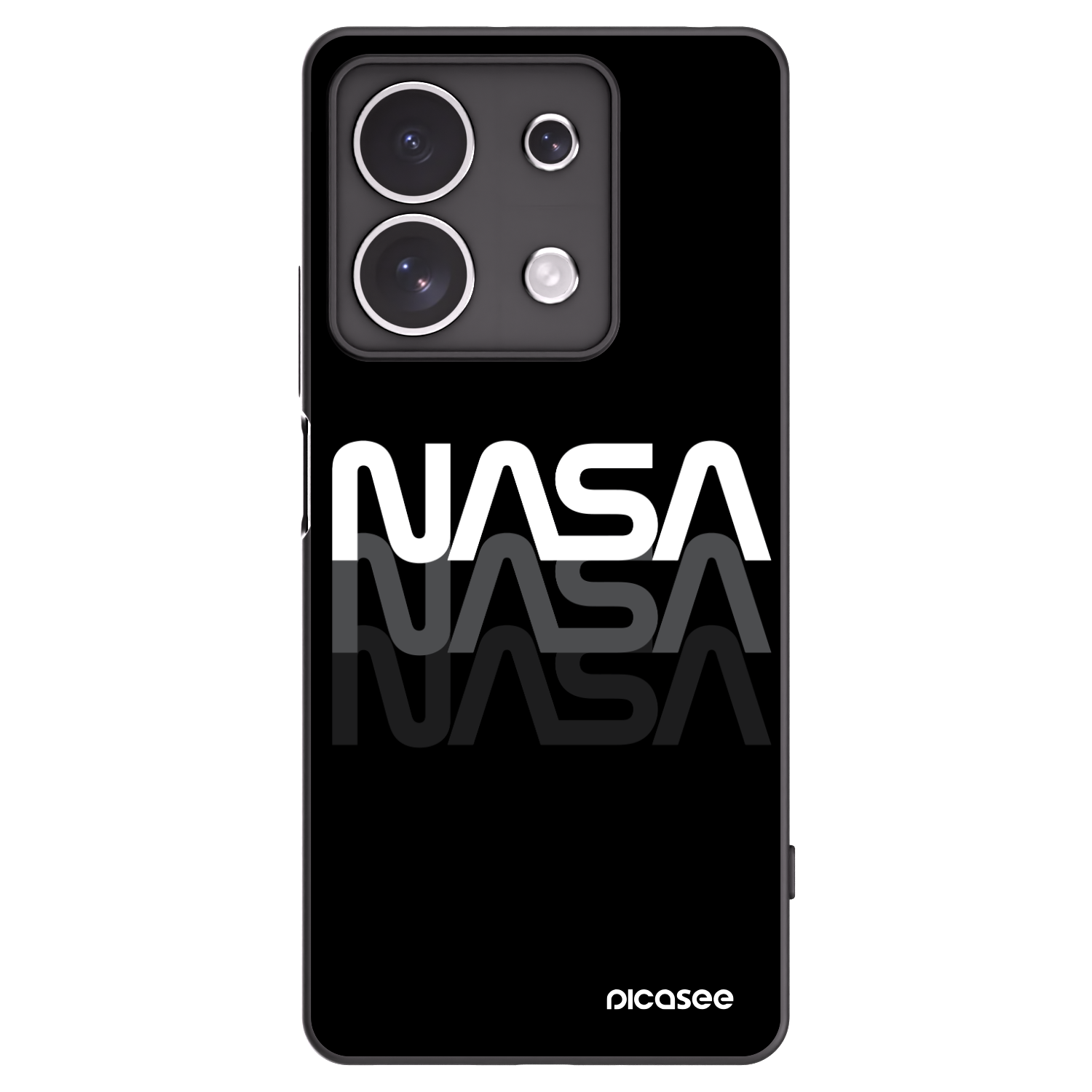 Picasee silikonový černý obal pro Xiaomi Redmi Note 13 4G - NASA Triple
