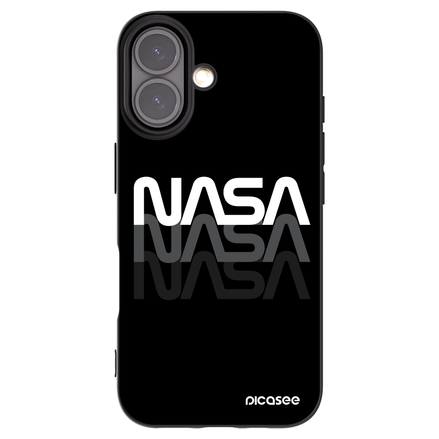 Picasee silikonový černý obal pro Apple iPhone 16 - NASA Triple