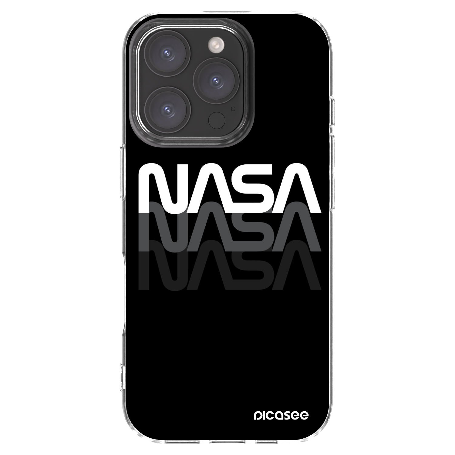 Picasee silikonový průhledný obal pro Apple iPhone 16 Pro - NASA Triple