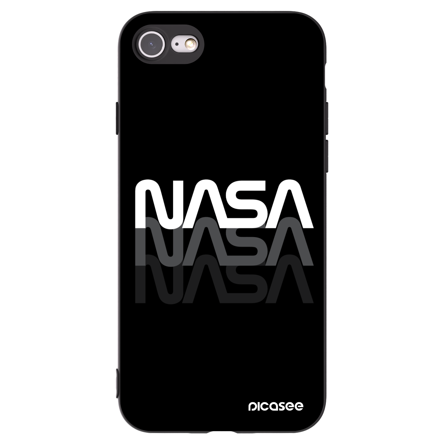 Picasee silikonový černý obal pro Apple iPhone 8 - NASA Triple