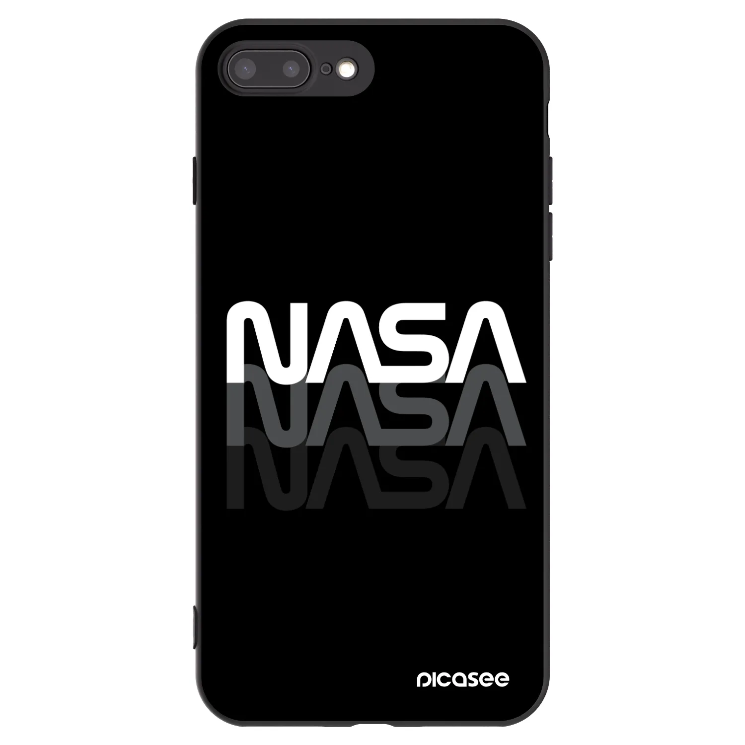 Picasee silikonový černý obal pro Apple iPhone 8 Plus - NASA Triple