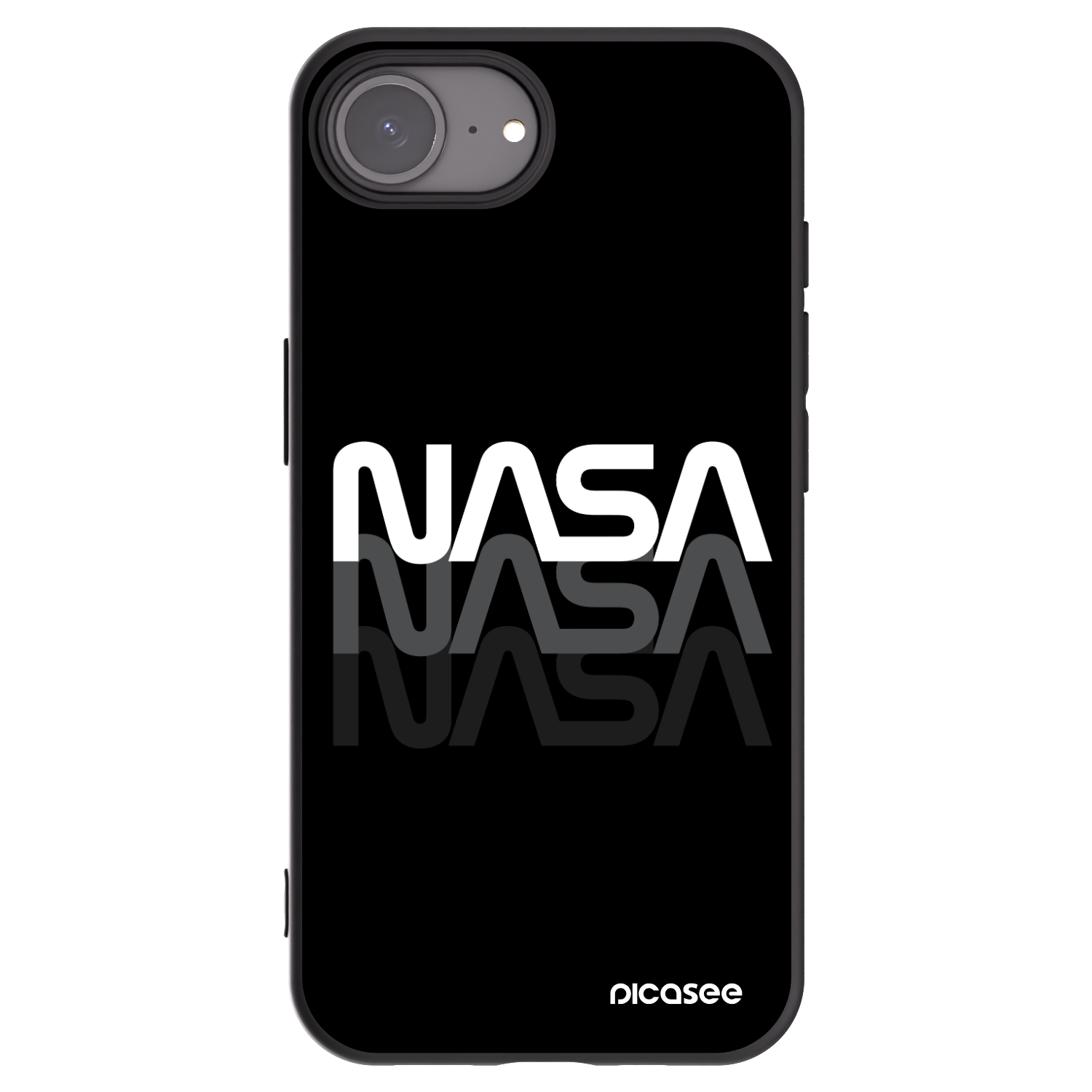 Picasee silikonový černý obal pro Apple iPhone 16e - NASA Triple