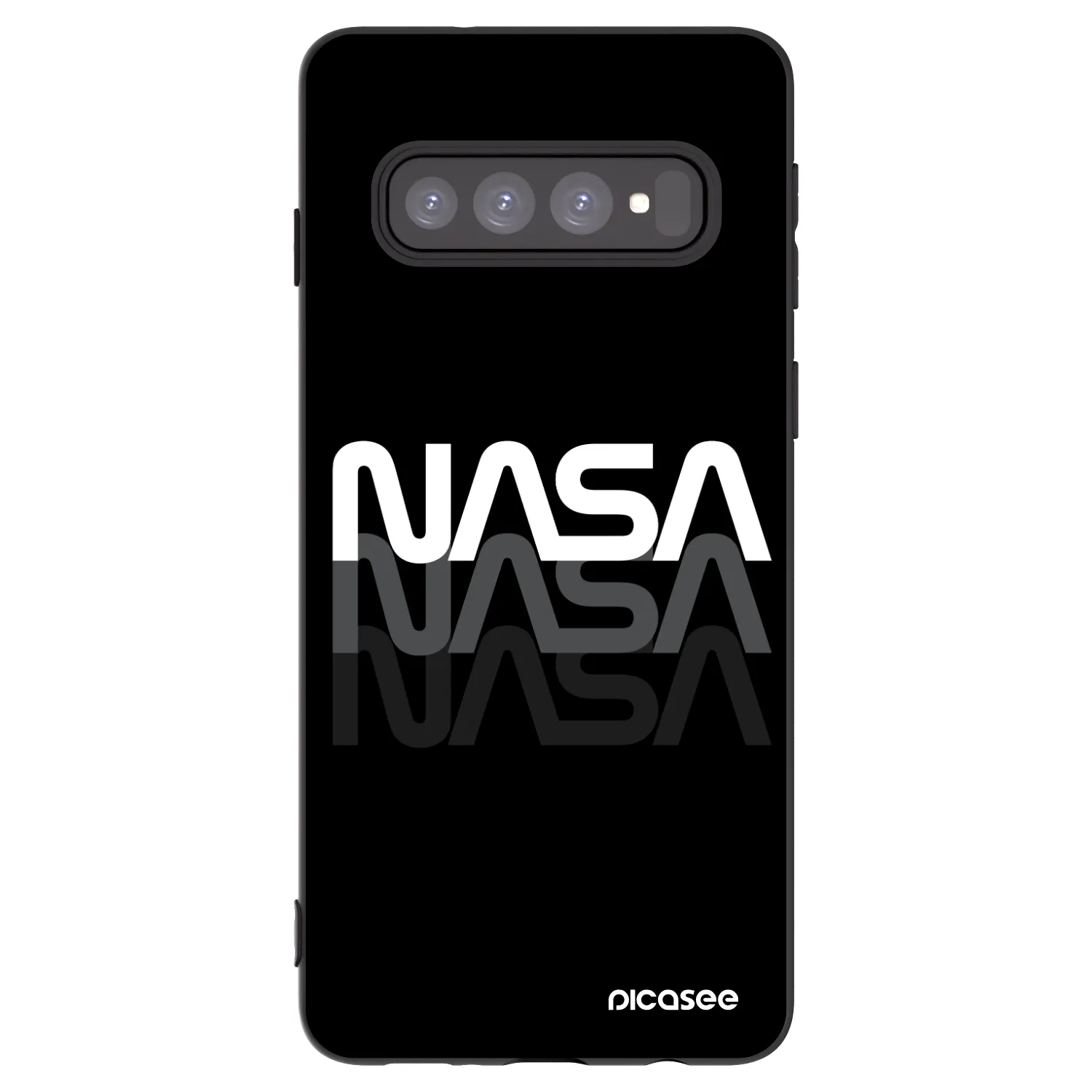 Picasee silikonový černý obal pro Samsung Galaxy S10 G973 - NASA Triple