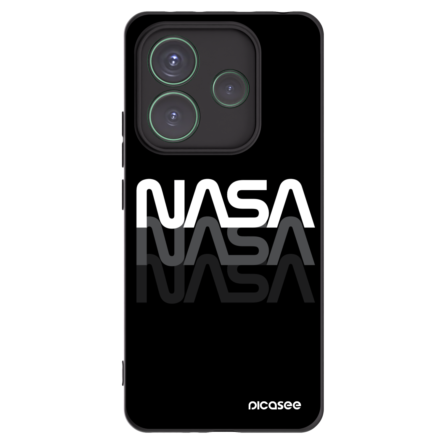 Picasee silikonový černý obal pro Xiaomi Redmi Note 14 5G - NASA Triple