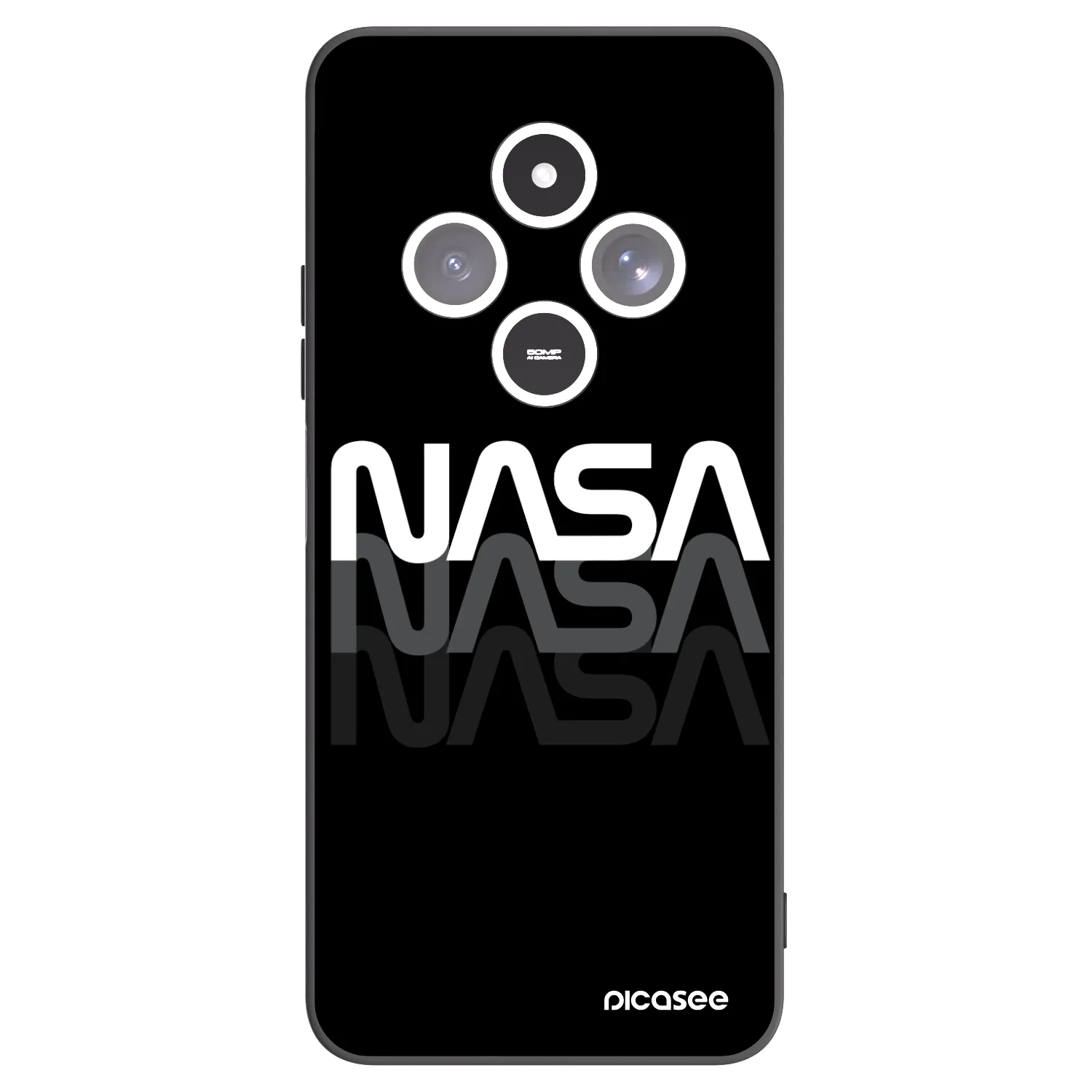 Picasee silikonový černý obal pro Xiaomi Redmi 14C - NASA Triple