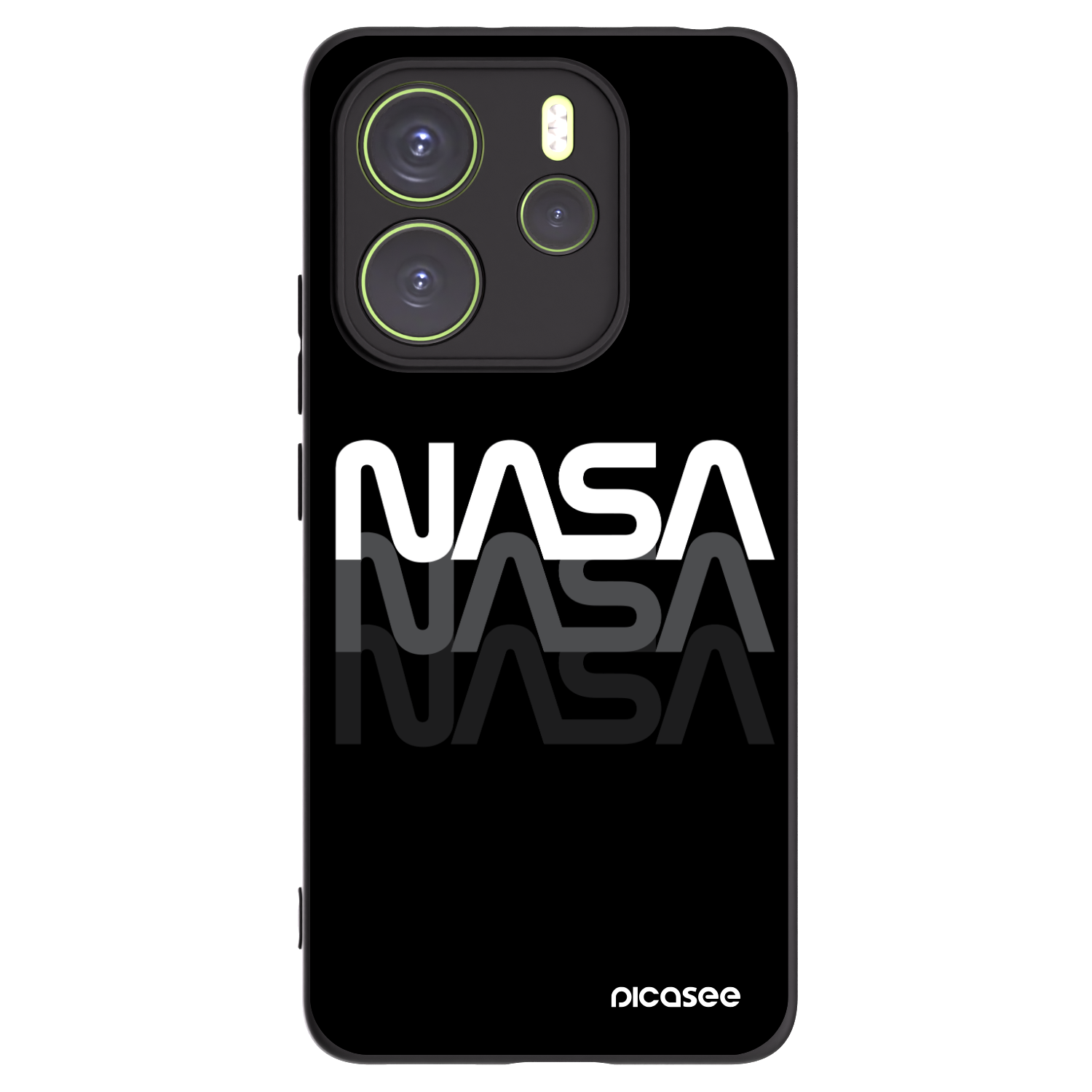 Picasee silikonový černý obal pro Xiaomi Redmi Note 14 4G - NASA Triple
