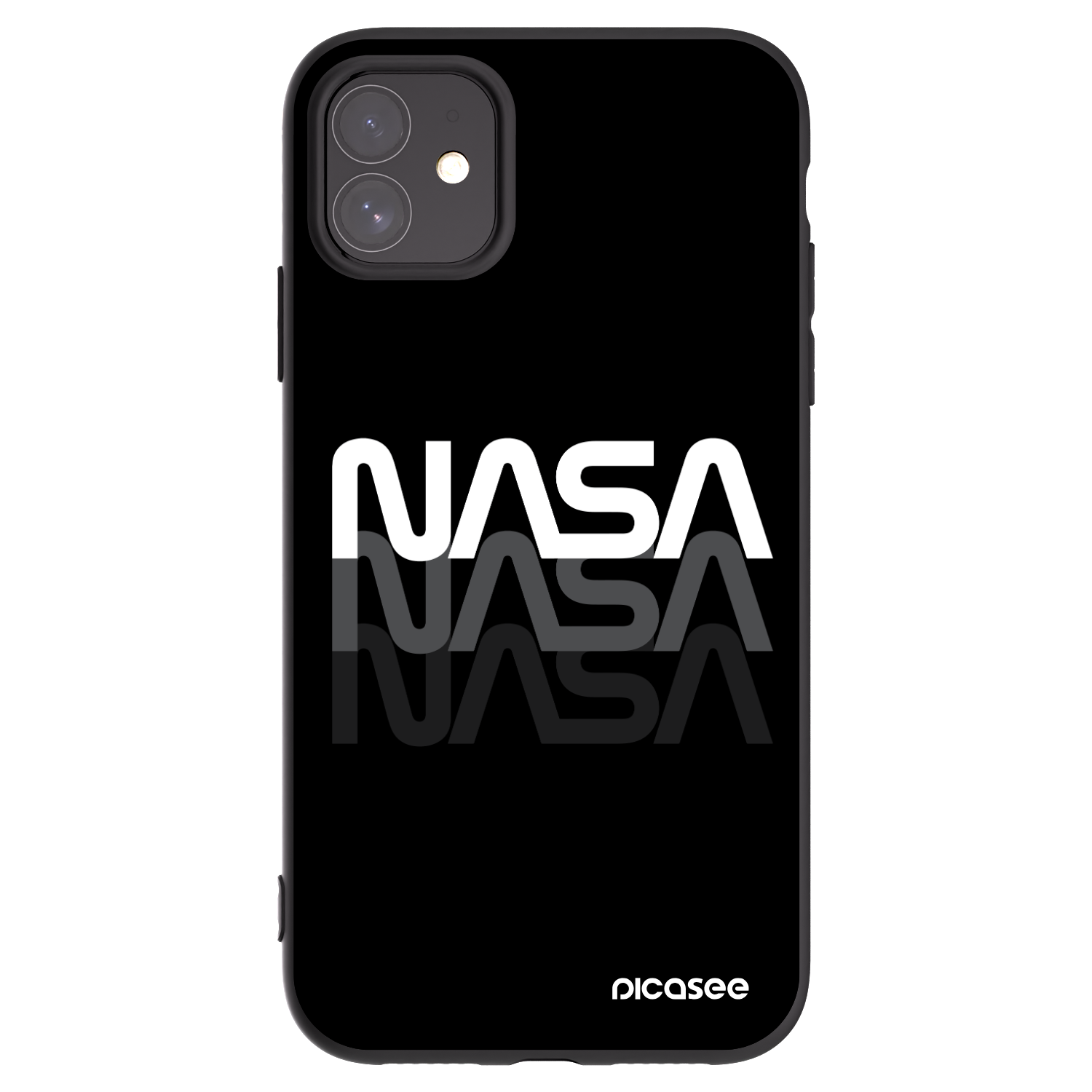Picasee silikonový černý obal pro Apple iPhone 11 - NASA Triple