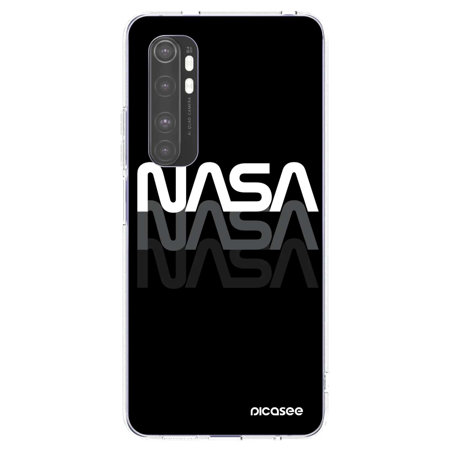 Picasee silikonový průhledný obal pro Xiaomi Mi Note 10 Lite - NASA Triple