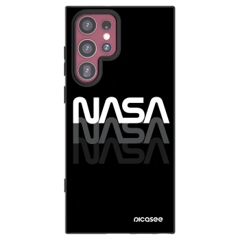 Picasee silikonový černý obal pro Samsung Galaxy S22 Ultra 5G - NASA Triple
