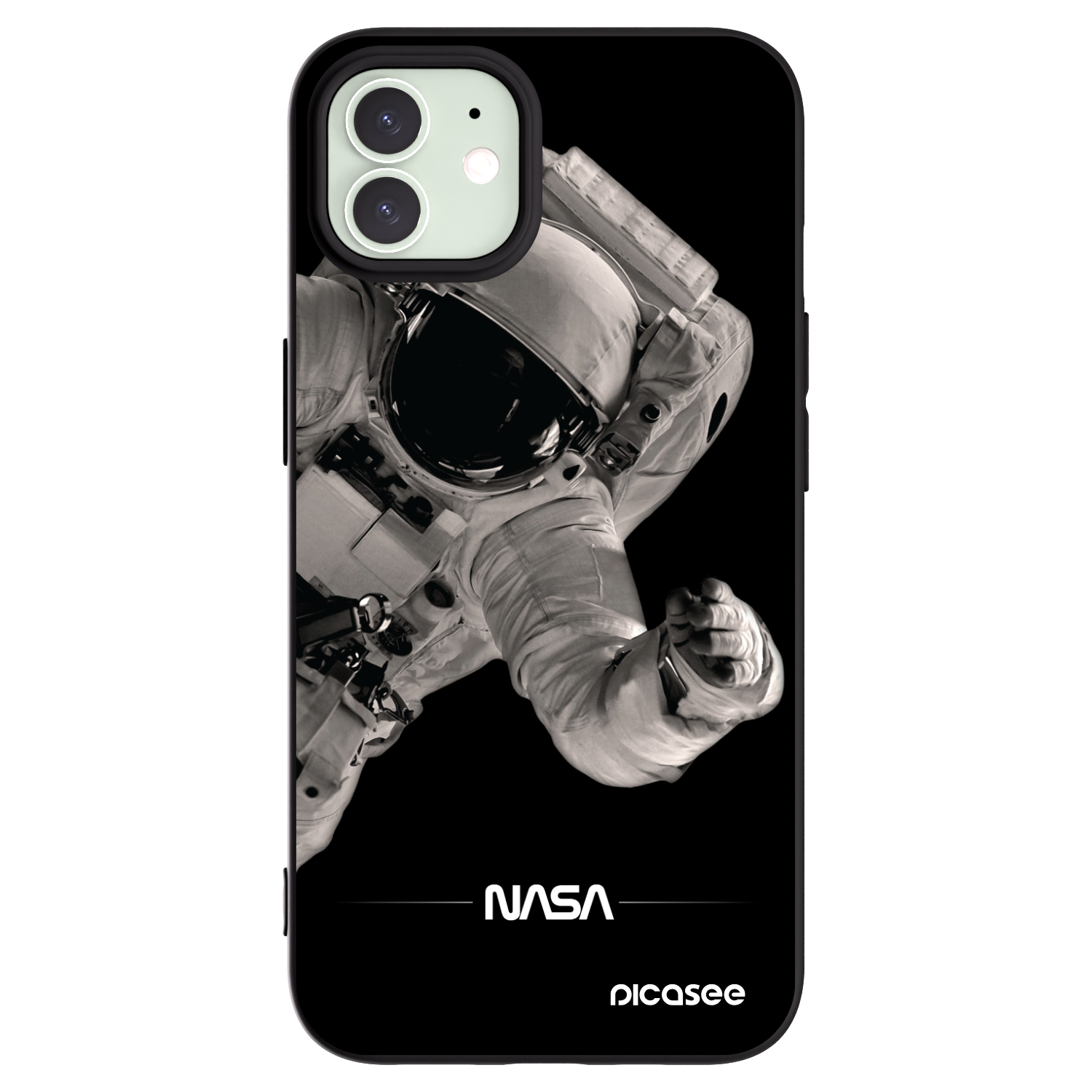 Picasee silikonový černý obal pro Apple iPhone 12 - Astronaut Big