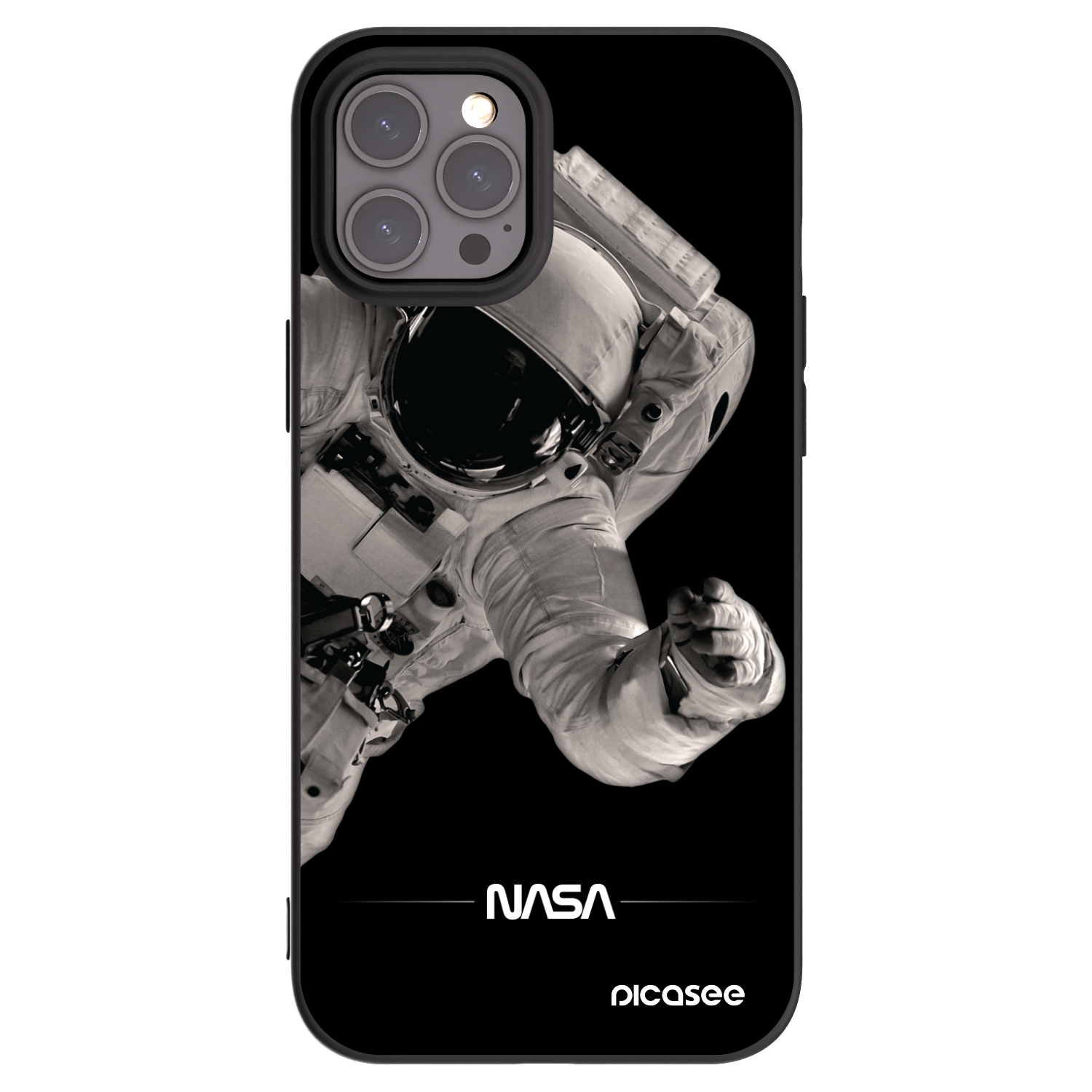 Picasee silikonový černý obal pro Apple iPhone 12 Pro Max - Astronaut Big