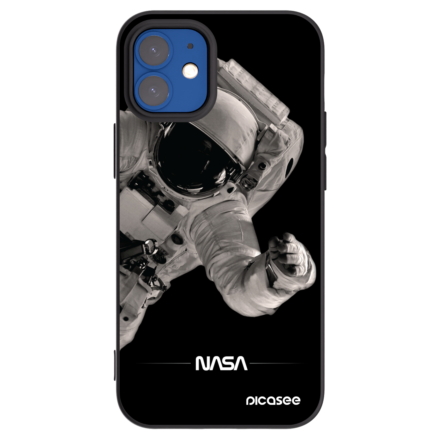 Picasee silikonový černý obal pro Apple iPhone 12 mini - Astronaut Big