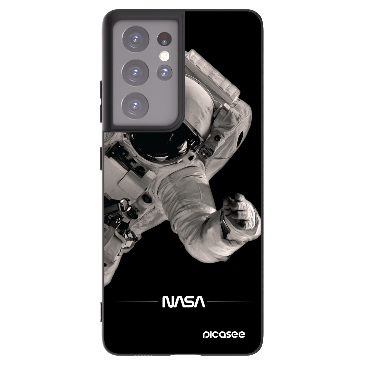 Picasee silikonový černý obal pro Samsung Galaxy S21 Ultra 5G G998B - Astronaut Big