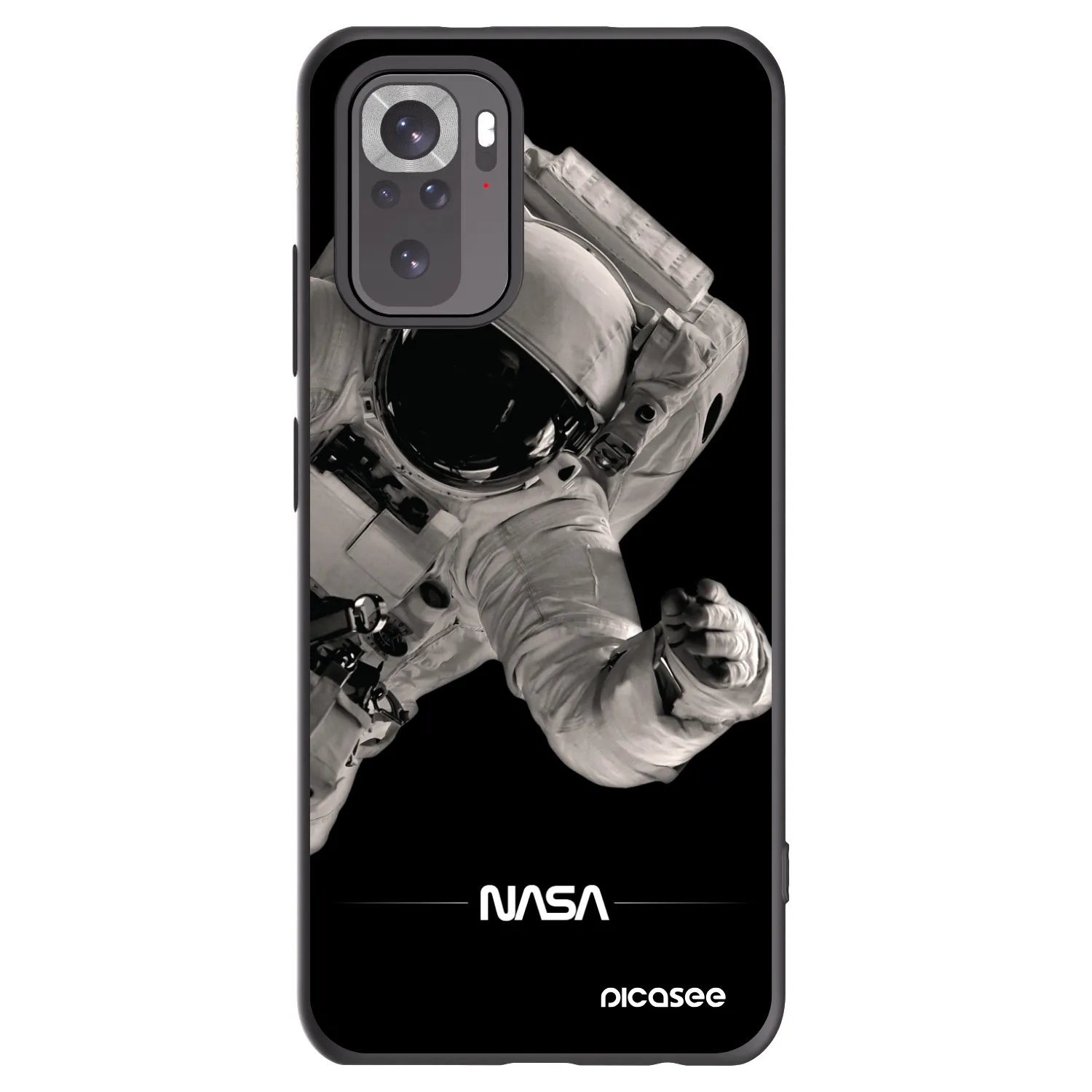 Picasee silikonový černý obal pro Xiaomi Redmi Note 10 - Astronaut Big