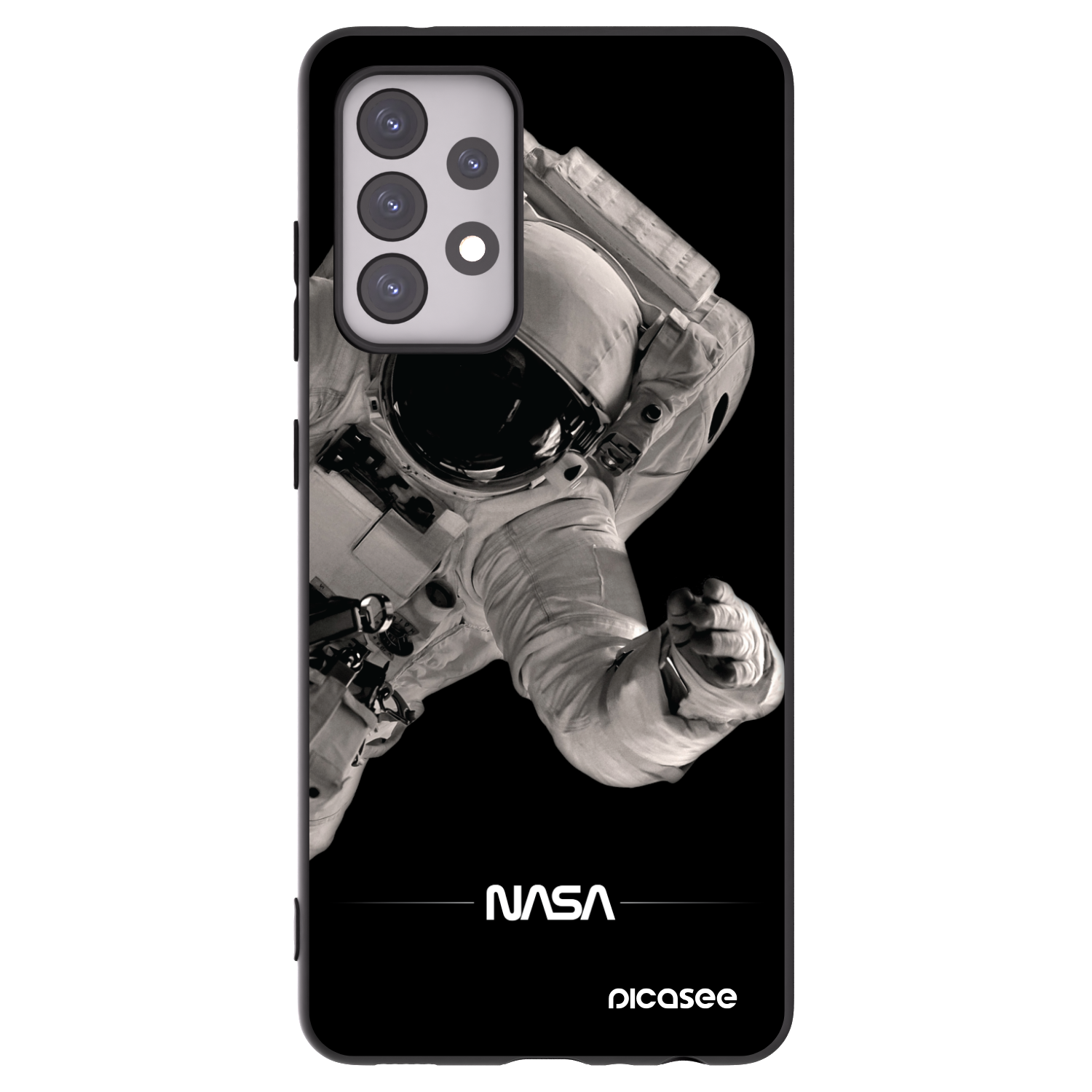 Picasee silikonový černý obal pro Samsung Galaxy A52 5G A525F - Astronaut Big