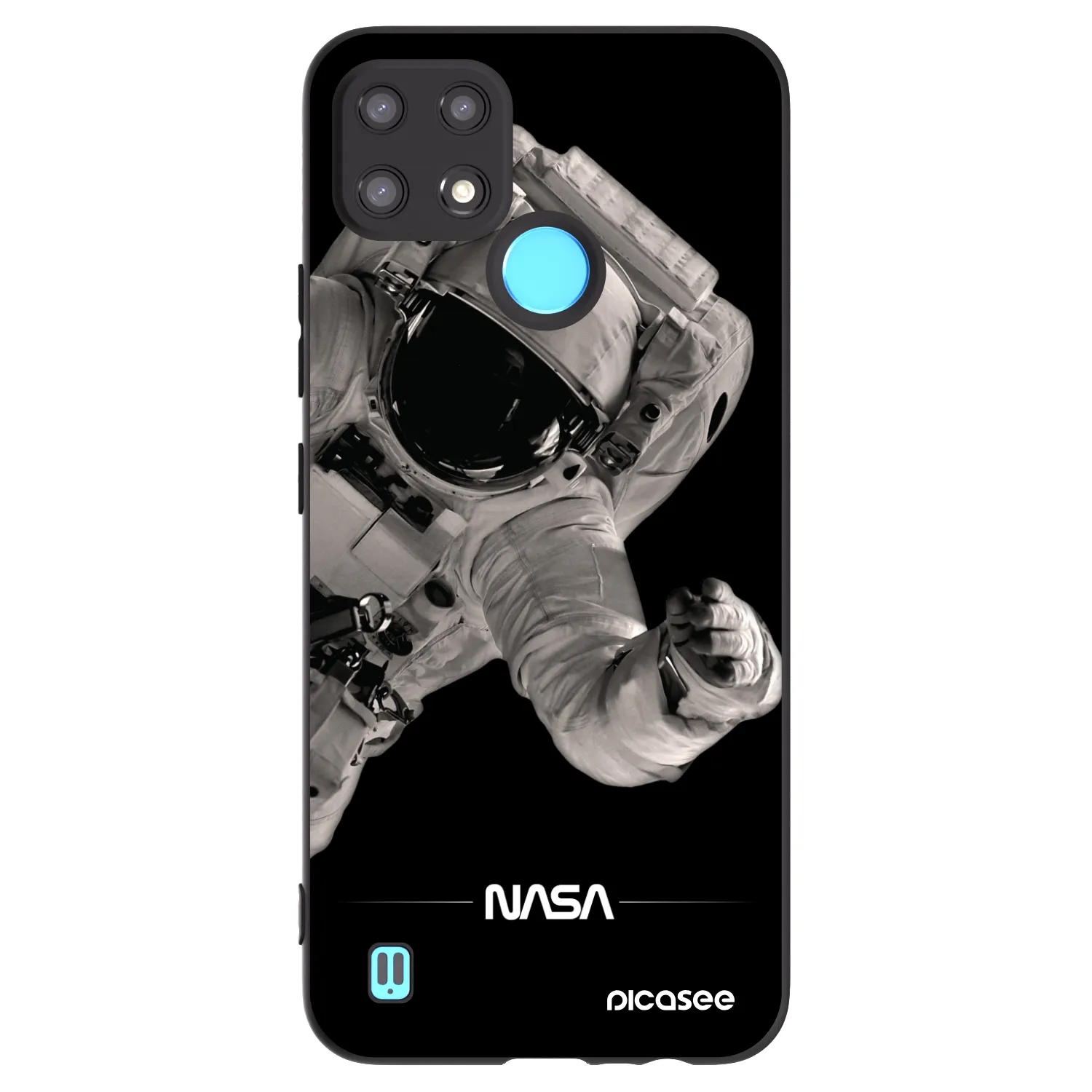 Picasee silikonový černý obal pro Realme C21 - Astronaut Big