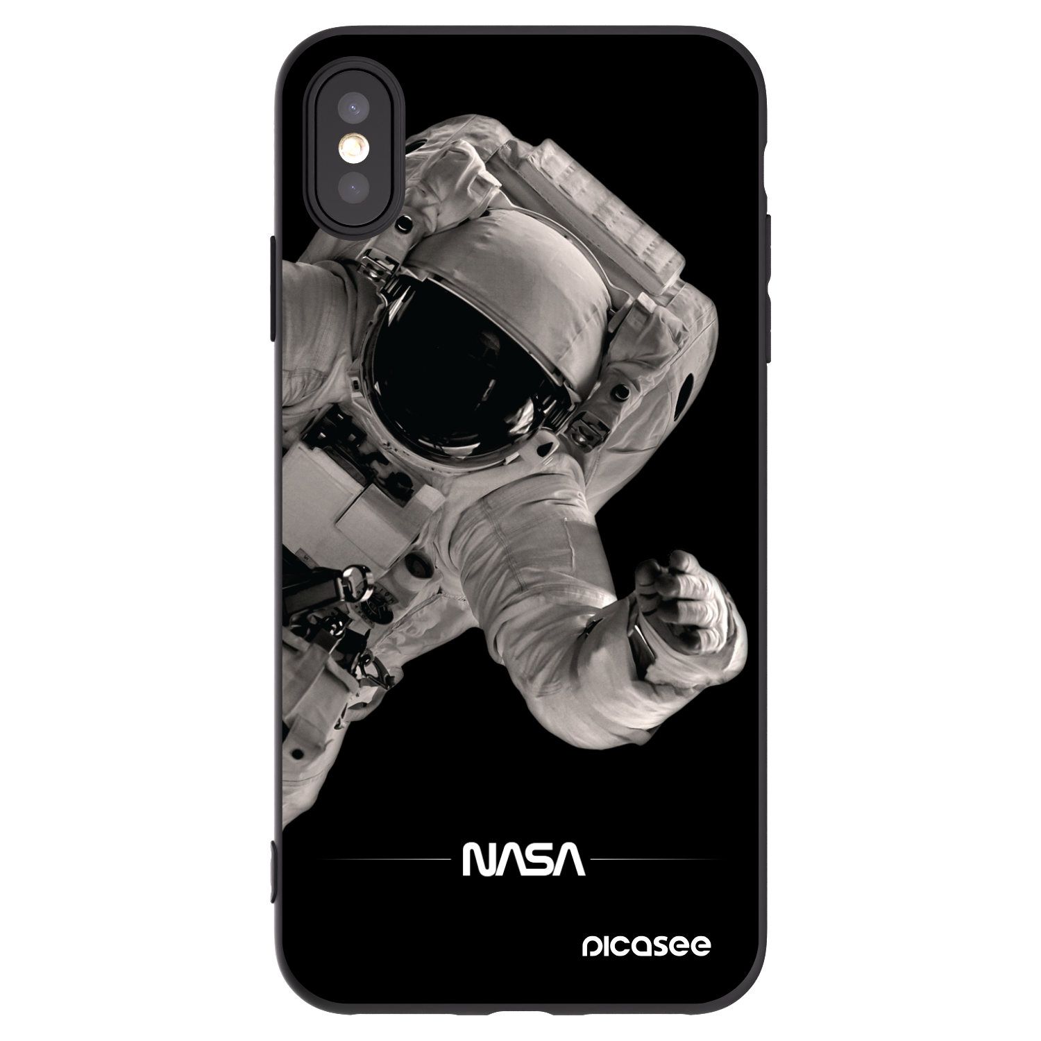 Picasee silikonový černý obal pro Apple iPhone XS Max - Astronaut Big