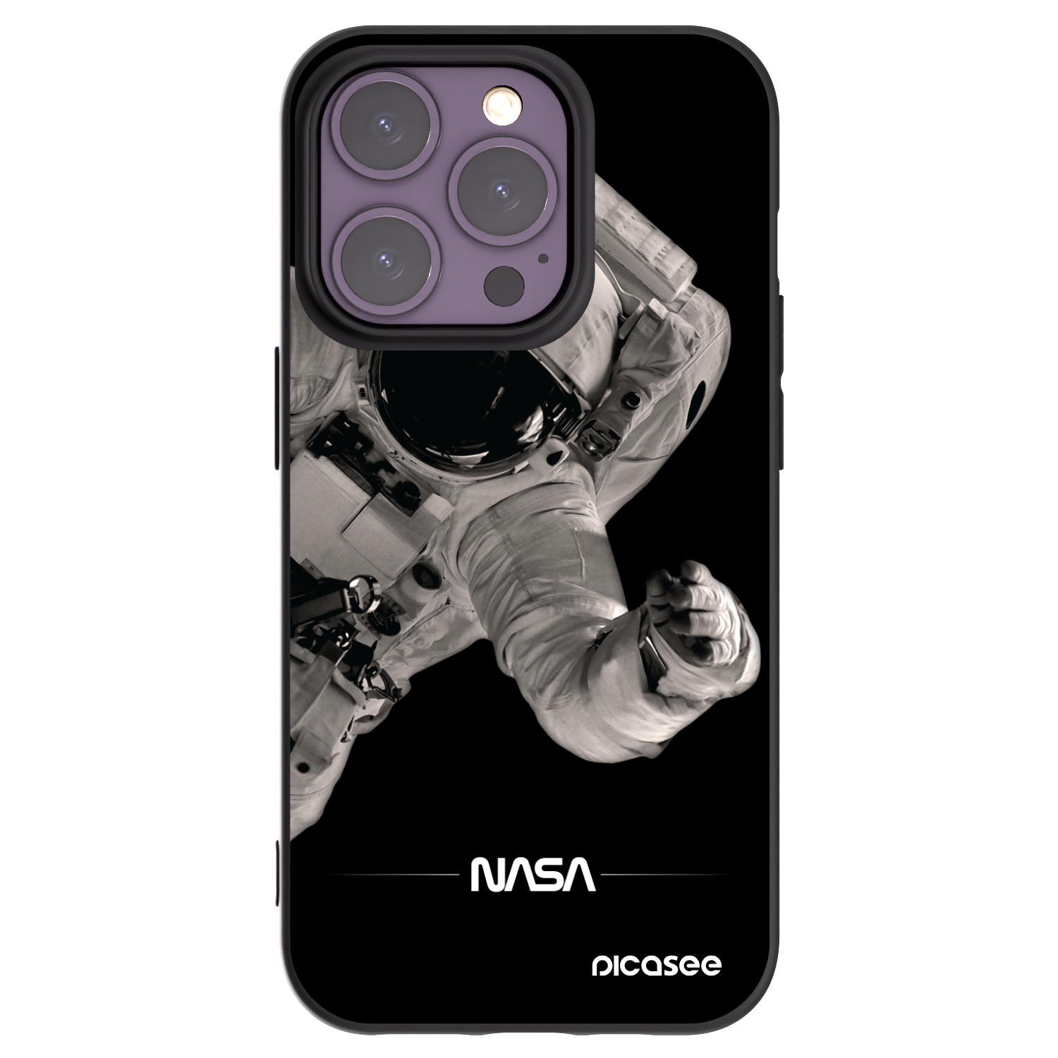 Picasee silikonový černý obal pro Apple iPhone 14 Pro - Astronaut Big