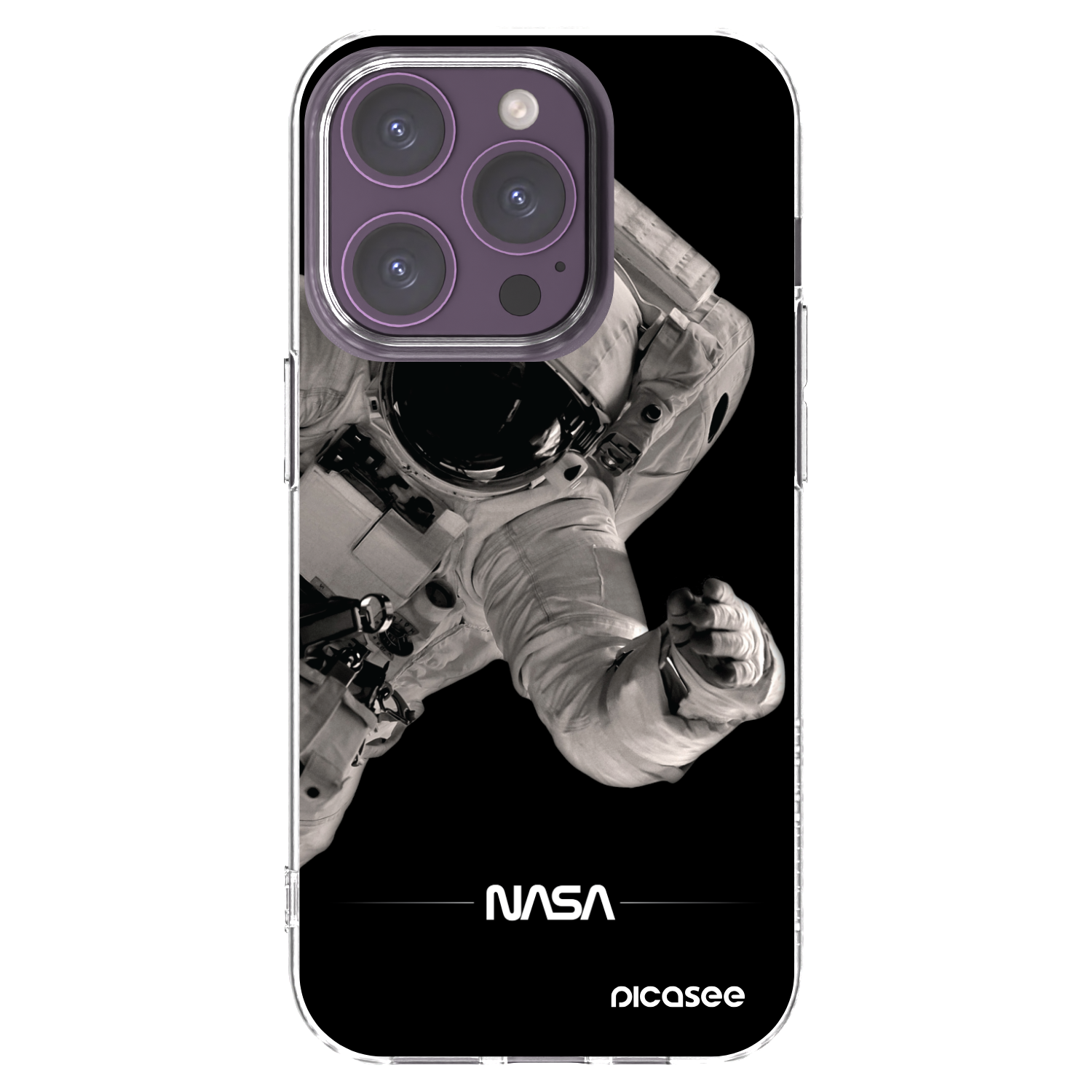 Picasee silikonový průhledný obal pro Apple iPhone 14 Pro - Astronaut Big