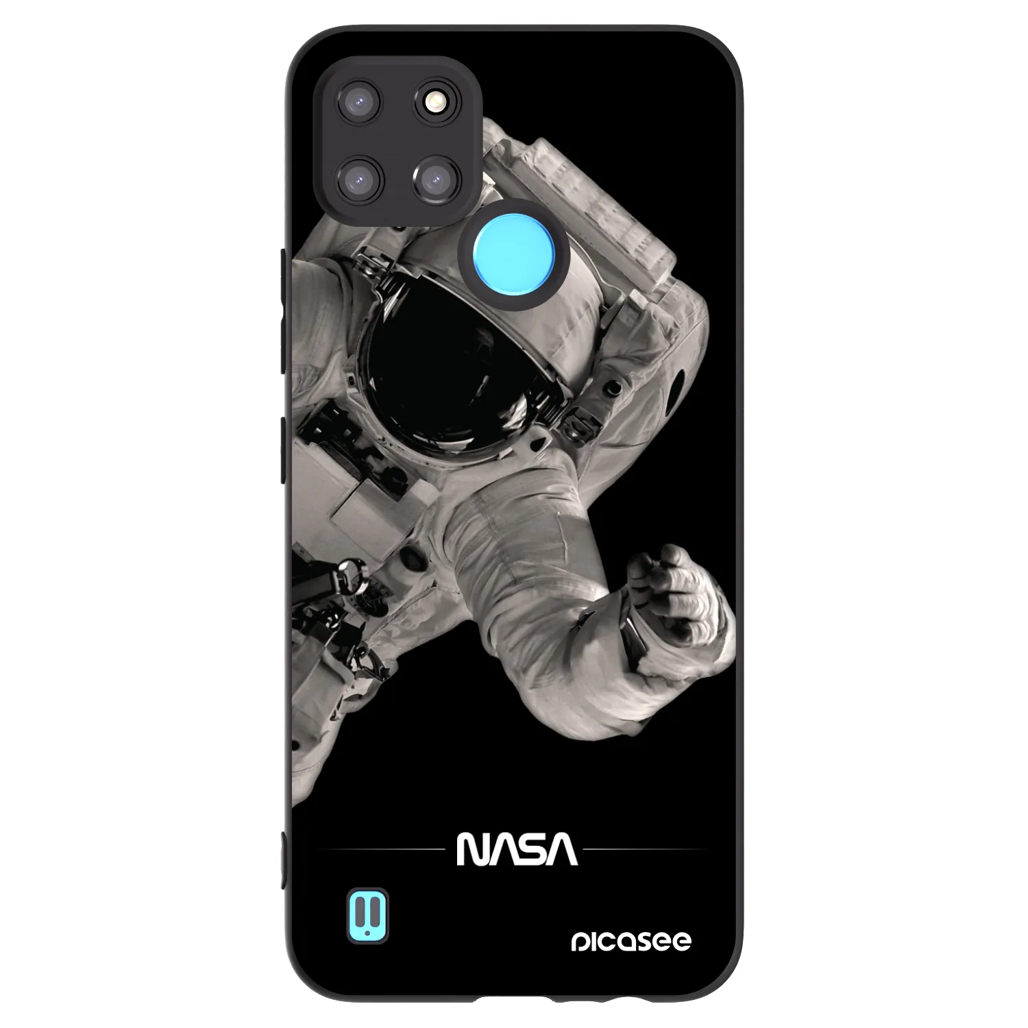 Picasee silikonový černý obal pro Realme C21Y - Astronaut Big