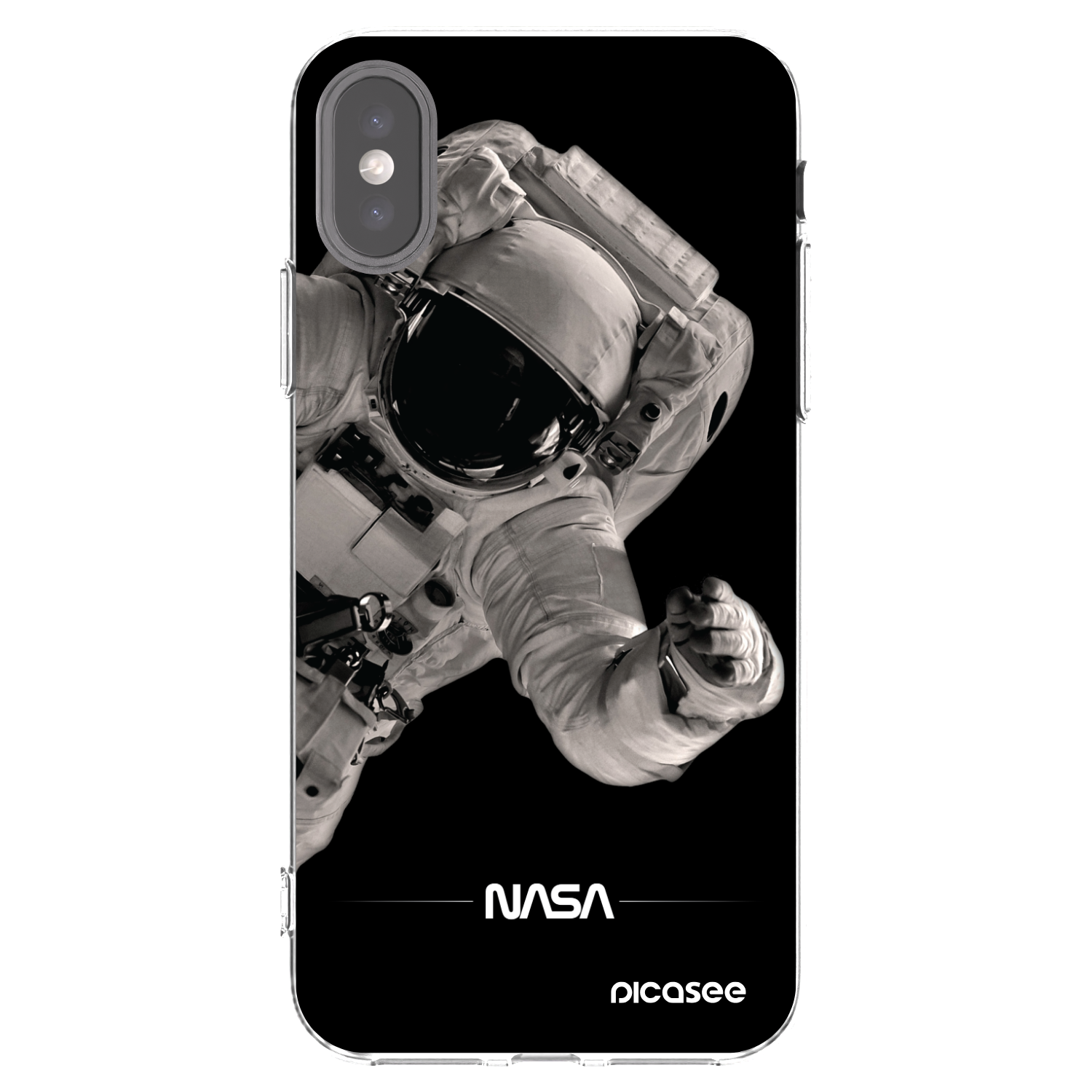 Picasee silikonový průhledný obal pro Apple iPhone X/XS - Astronaut Big