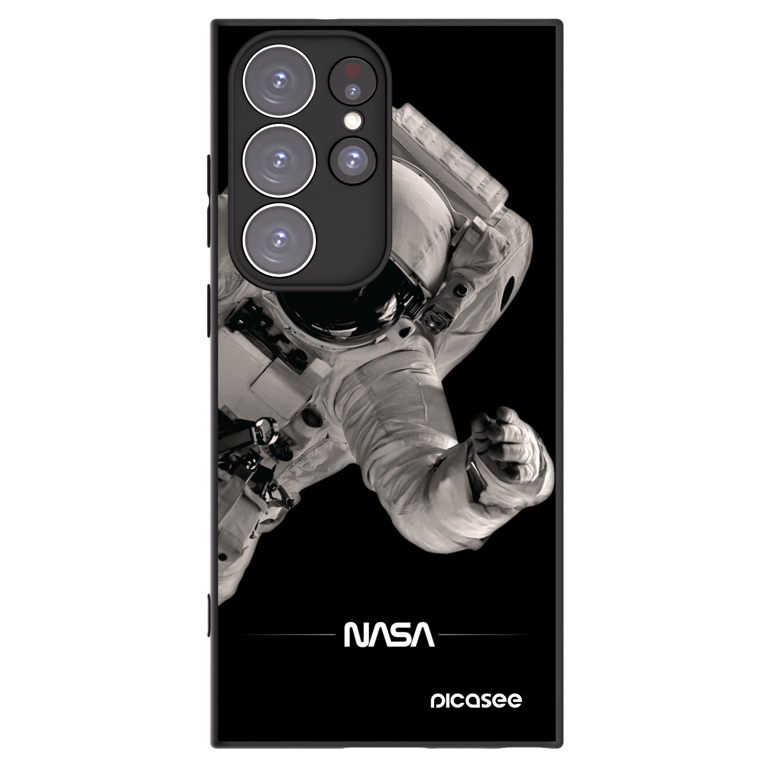 Picasee silikonový černý obal pro Samsung Galaxy S23 Ultra 5G - Astronaut Big