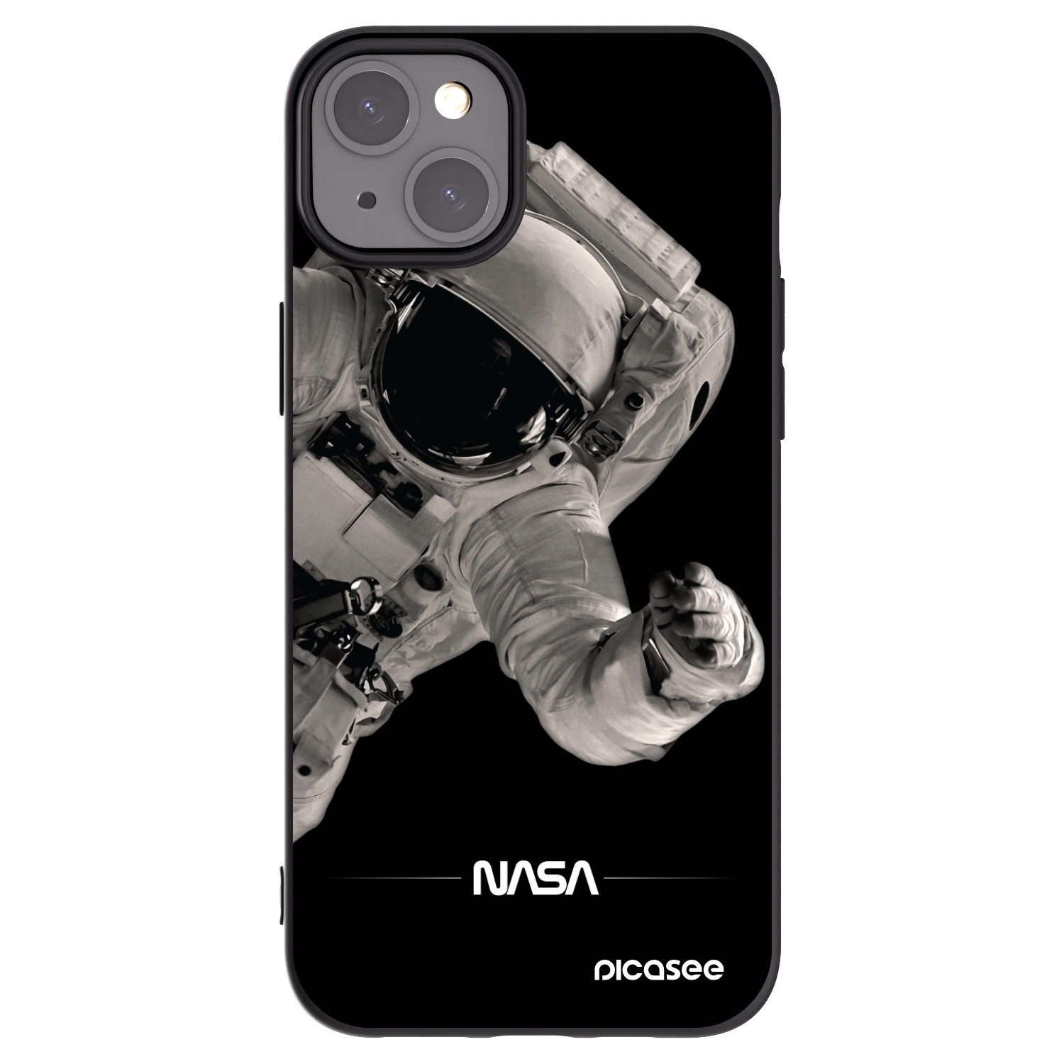 Picasee silikonový černý obal pro Apple iPhone 15 Plus - Astronaut Big