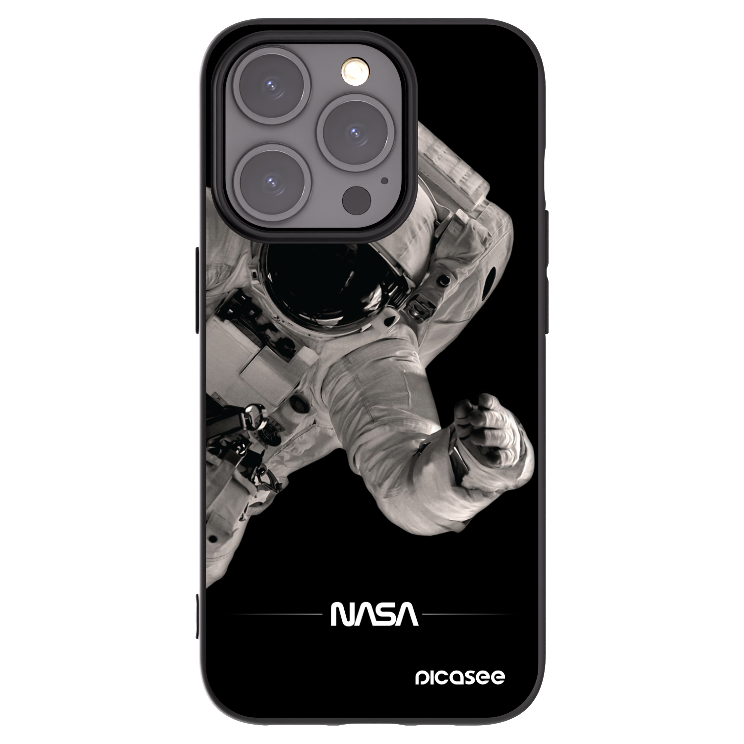 Picasee silikonový černý obal pro Apple iPhone 15 Pro - Astronaut Big