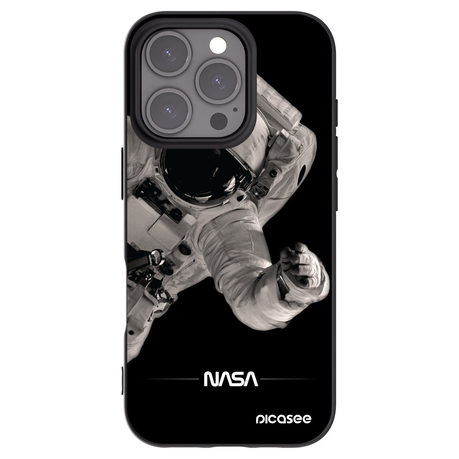 Picasee silikonový černý obal pro Apple iPhone 16 Pro - Astronaut Big
