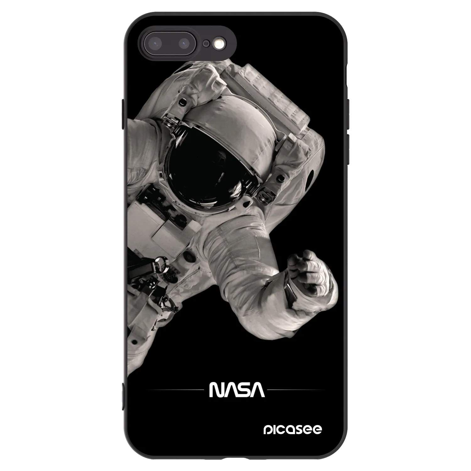 Picasee silikonový černý obal pro Apple iPhone 8 Plus - Astronaut Big