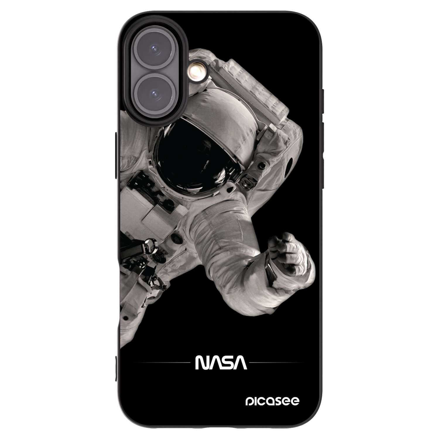 Picasee silikonový černý obal pro Apple iPhone 16 Plus - Astronaut Big