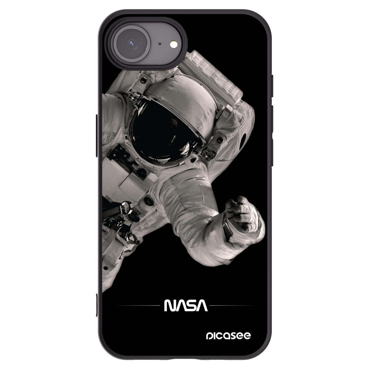 Picasee silikonový černý obal pro Apple iPhone 16e - Astronaut Big