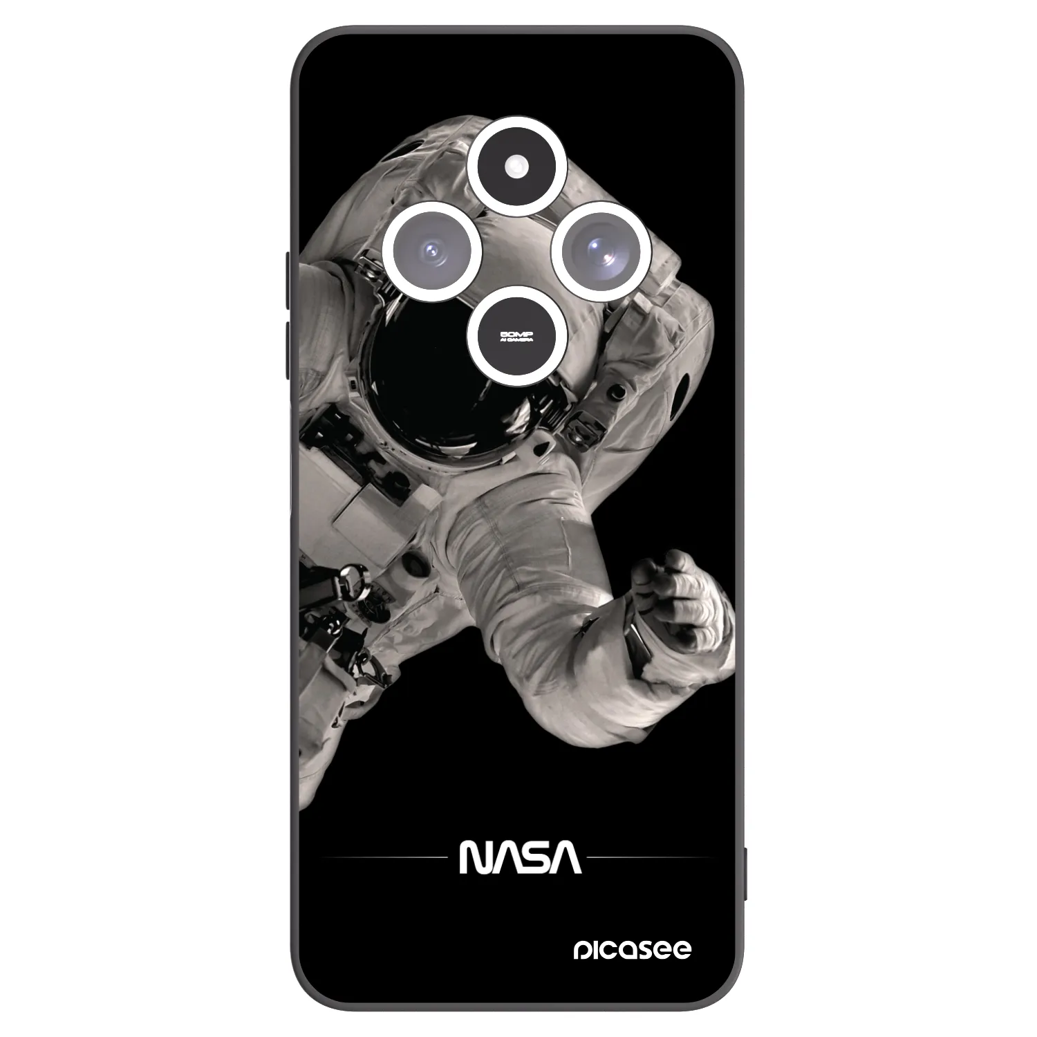 Picasee silikonový černý obal pro Xiaomi Redmi 14C - Astronaut Big