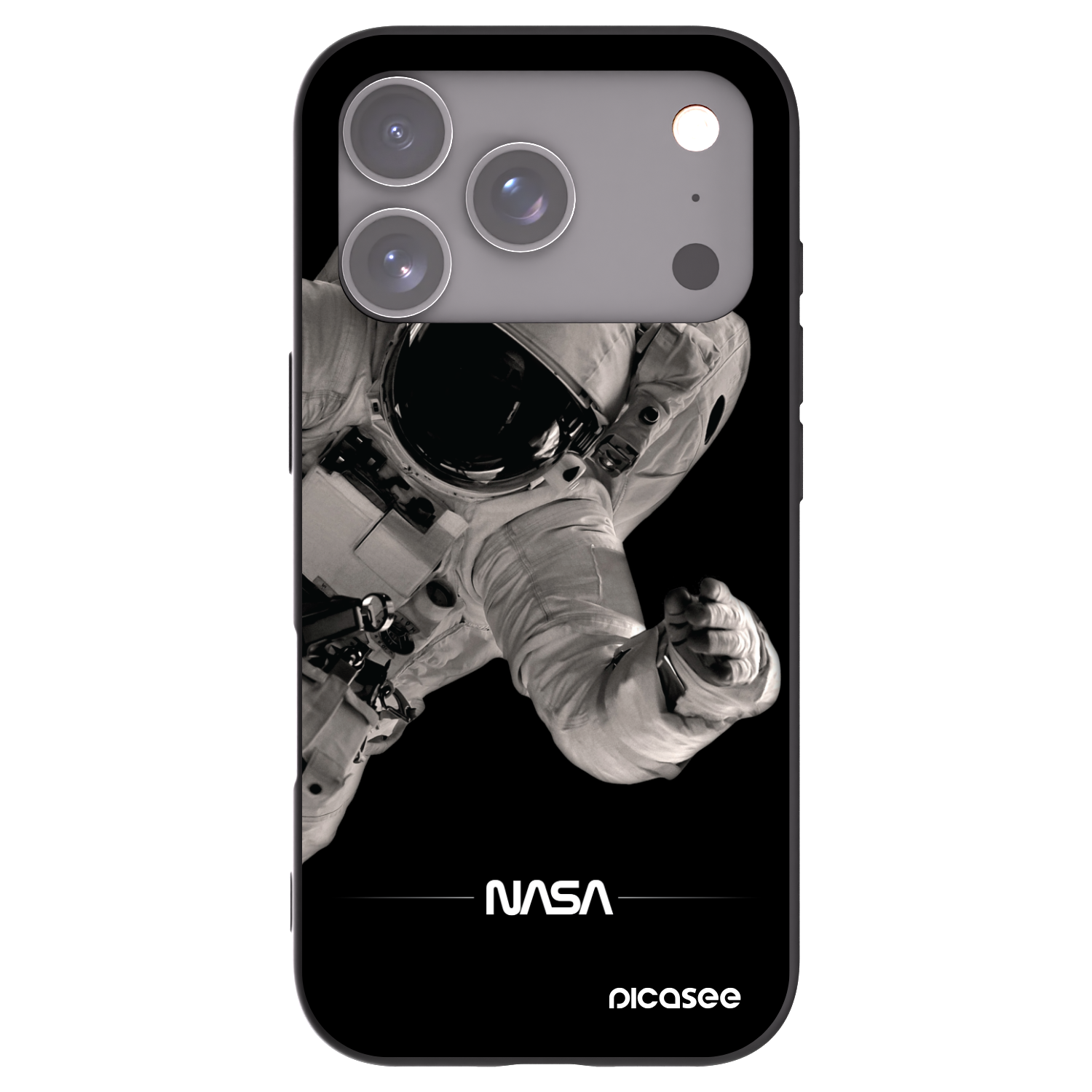 Picasee silikonový černý obal pro Apple iPhone 17 Pro - Astronaut Big
