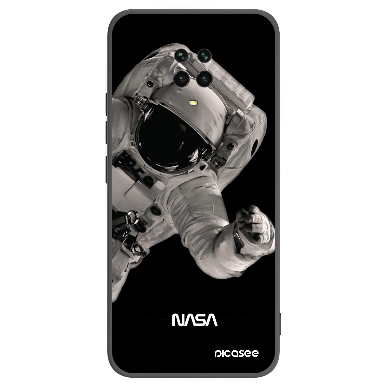 Picasee silikonový černý obal pro Xiaomi Redmi Note 9S - Astronaut Big