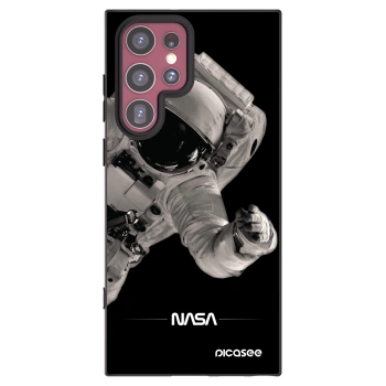 Picasee silikonový černý obal pro Samsung Galaxy S22 Ultra 5G - Astronaut Big
