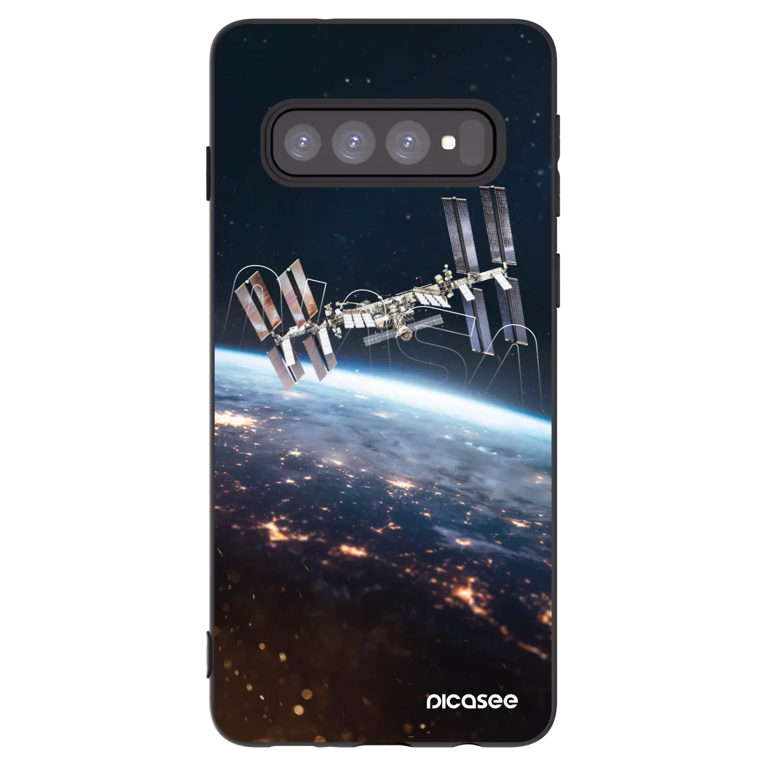 Picasee silikonový černý obal pro Samsung Galaxy S10 G973 - Station