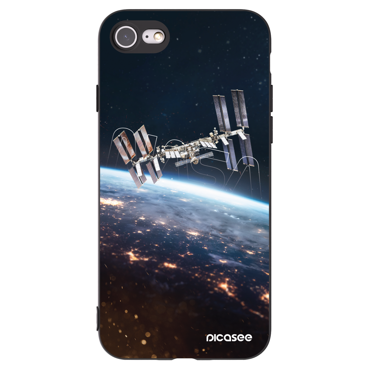 Picasee silikonový černý obal pro Apple iPhone SE 2020 - Station