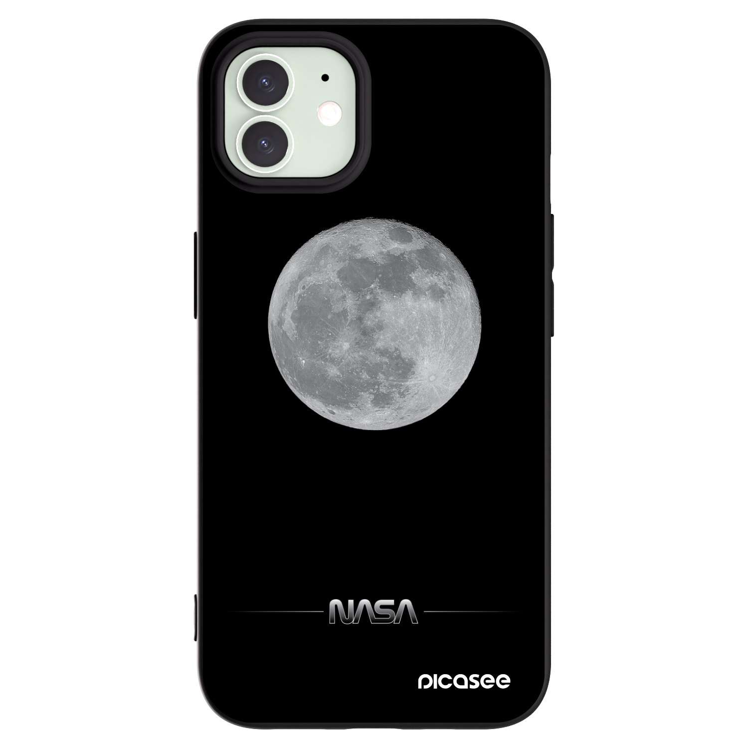 Picasee silikonový černý obal pro Apple iPhone 12 Pro - Moon Minimal