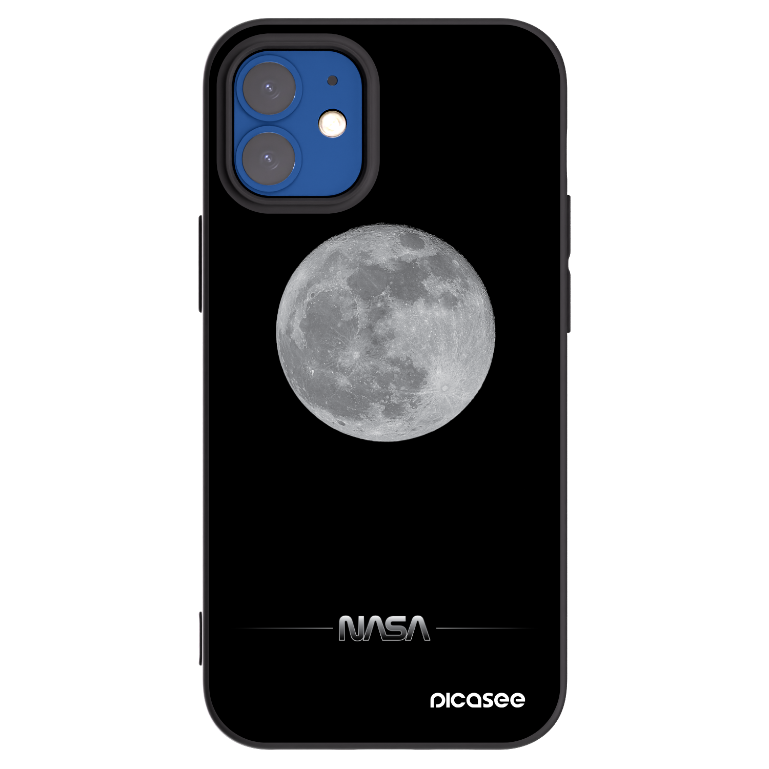 Picasee silikonový černý obal pro Apple iPhone 12 mini - Moon Minimal