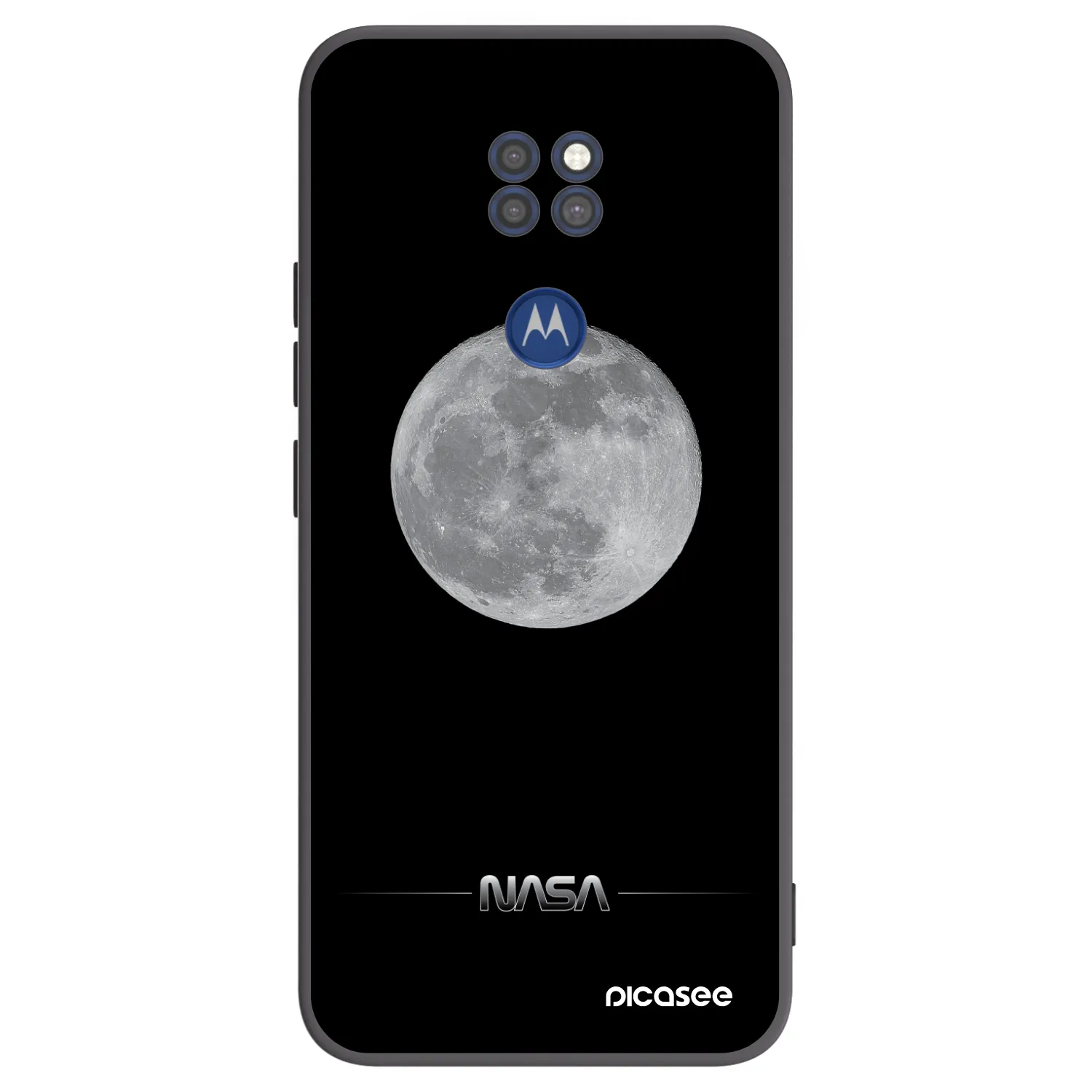 Picasee silikonový černý obal pro Motorola Moto G9 Play - Moon Minimal