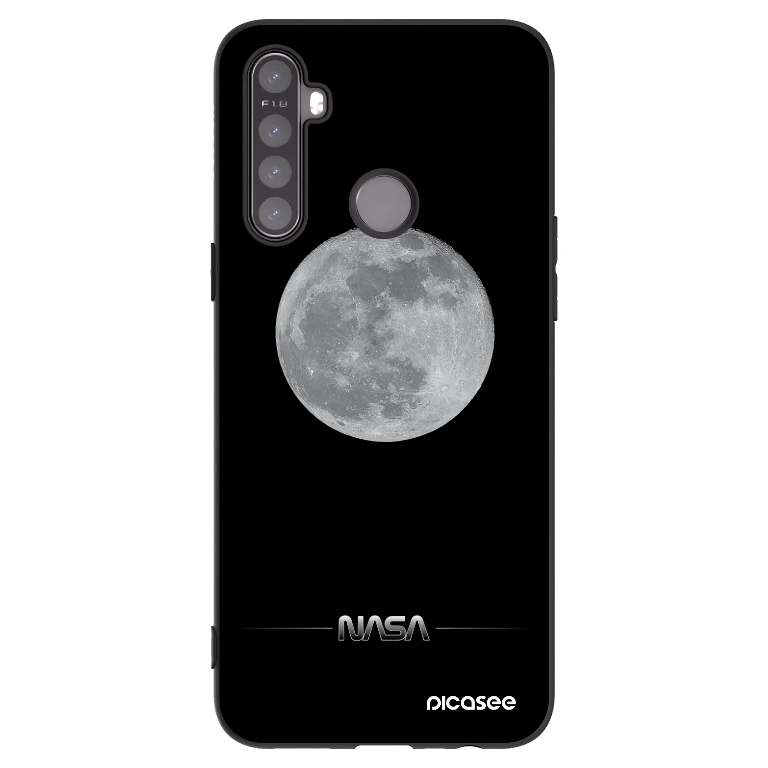 Picasee silikonový černý obal pro Realme 6i - Moon Minimal