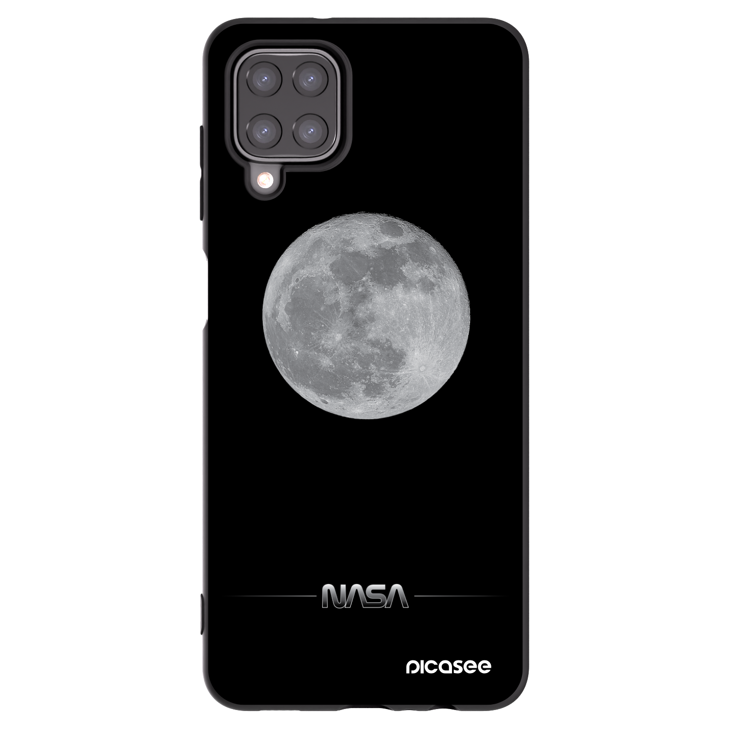 Picasee silikonový černý obal pro Samsung Galaxy A12 A125F - Moon Minimal